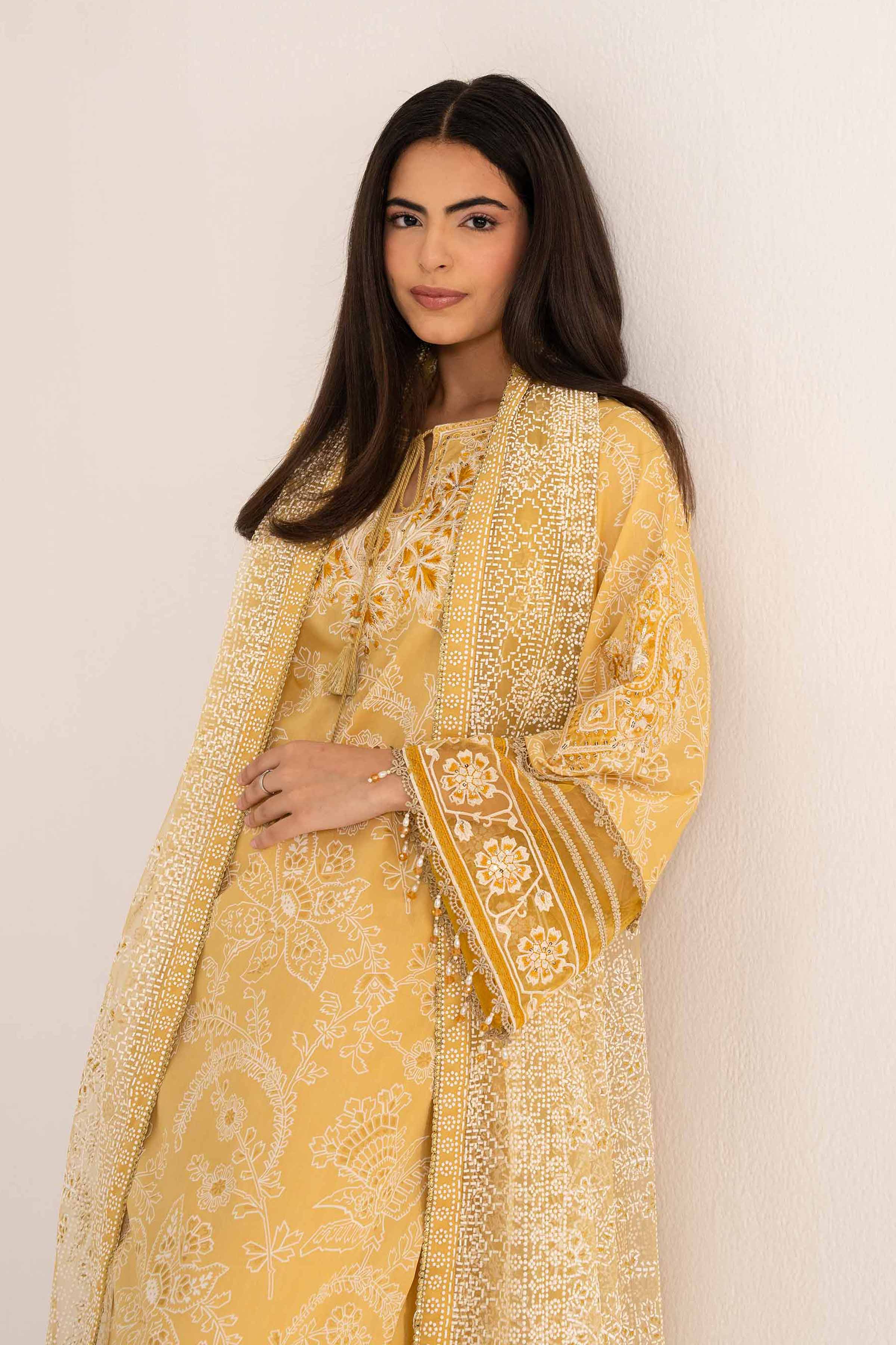 Nishat UK - Gold Embroidered Lawn 3 Pieces unstitched suit