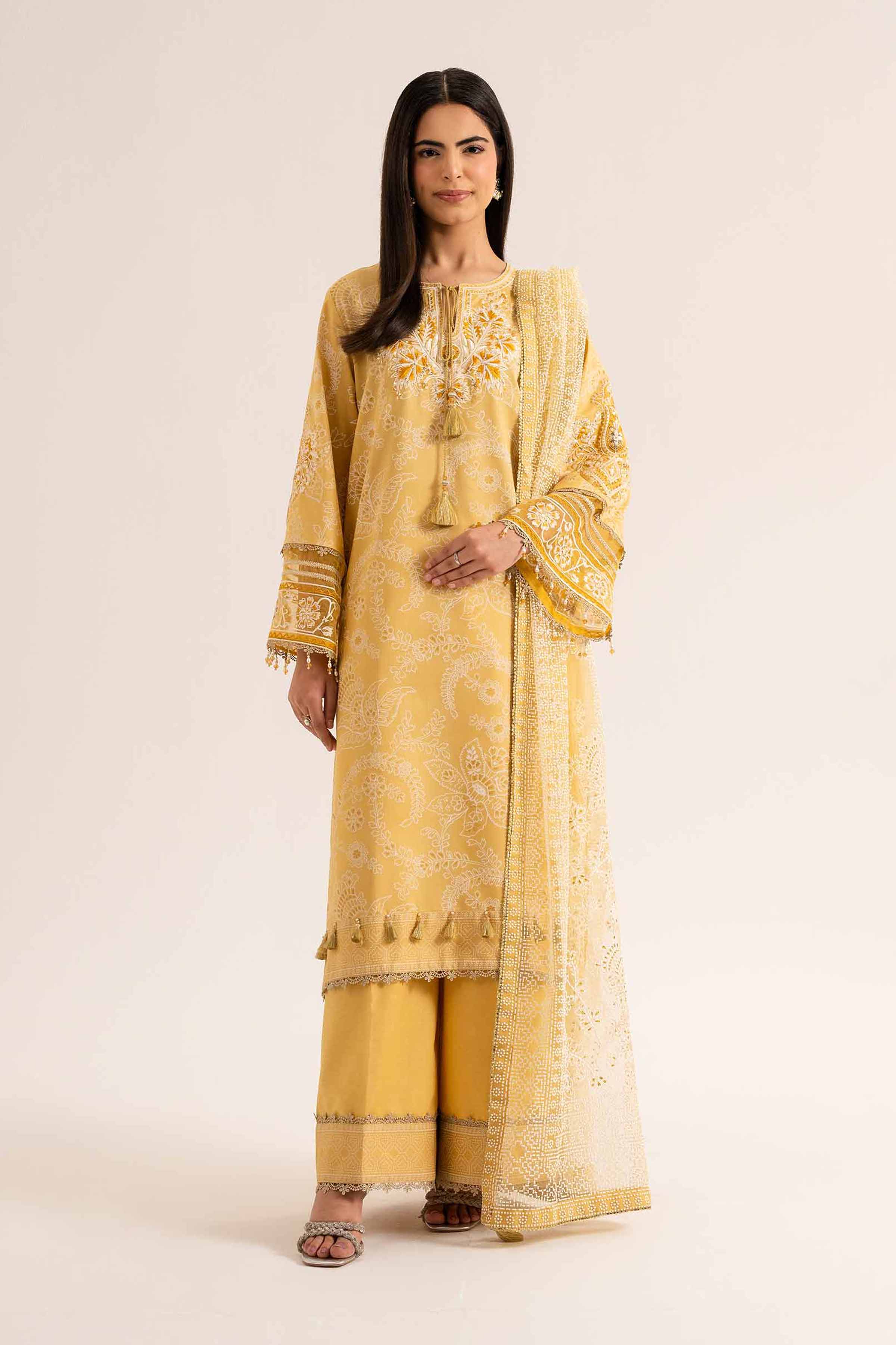 Nishat UK - Gold Embroidered Lawn 3 Pieces unstitched suit