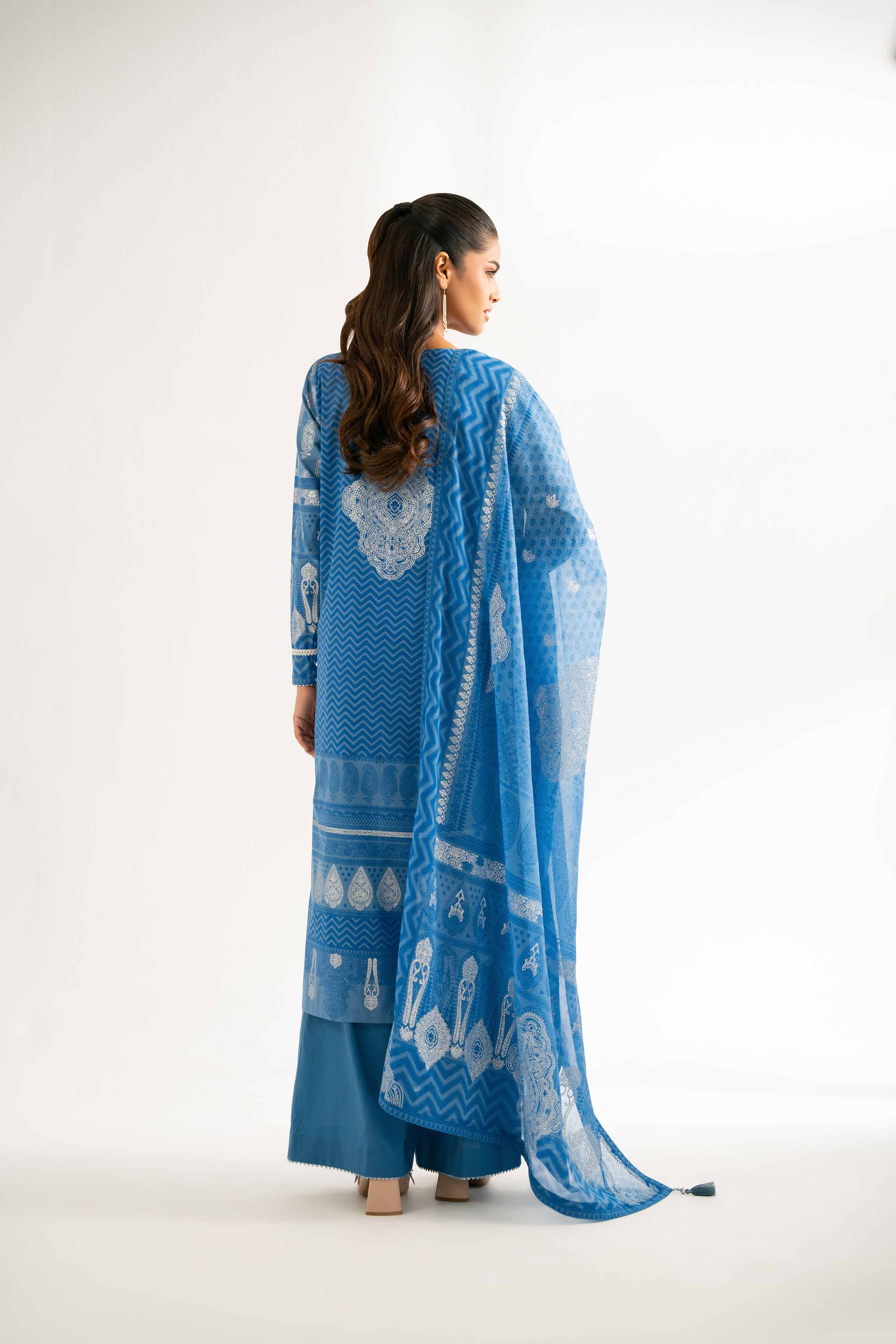 Nishat UK - Blue Printed Lawn 3 Pieces unstitched suit
