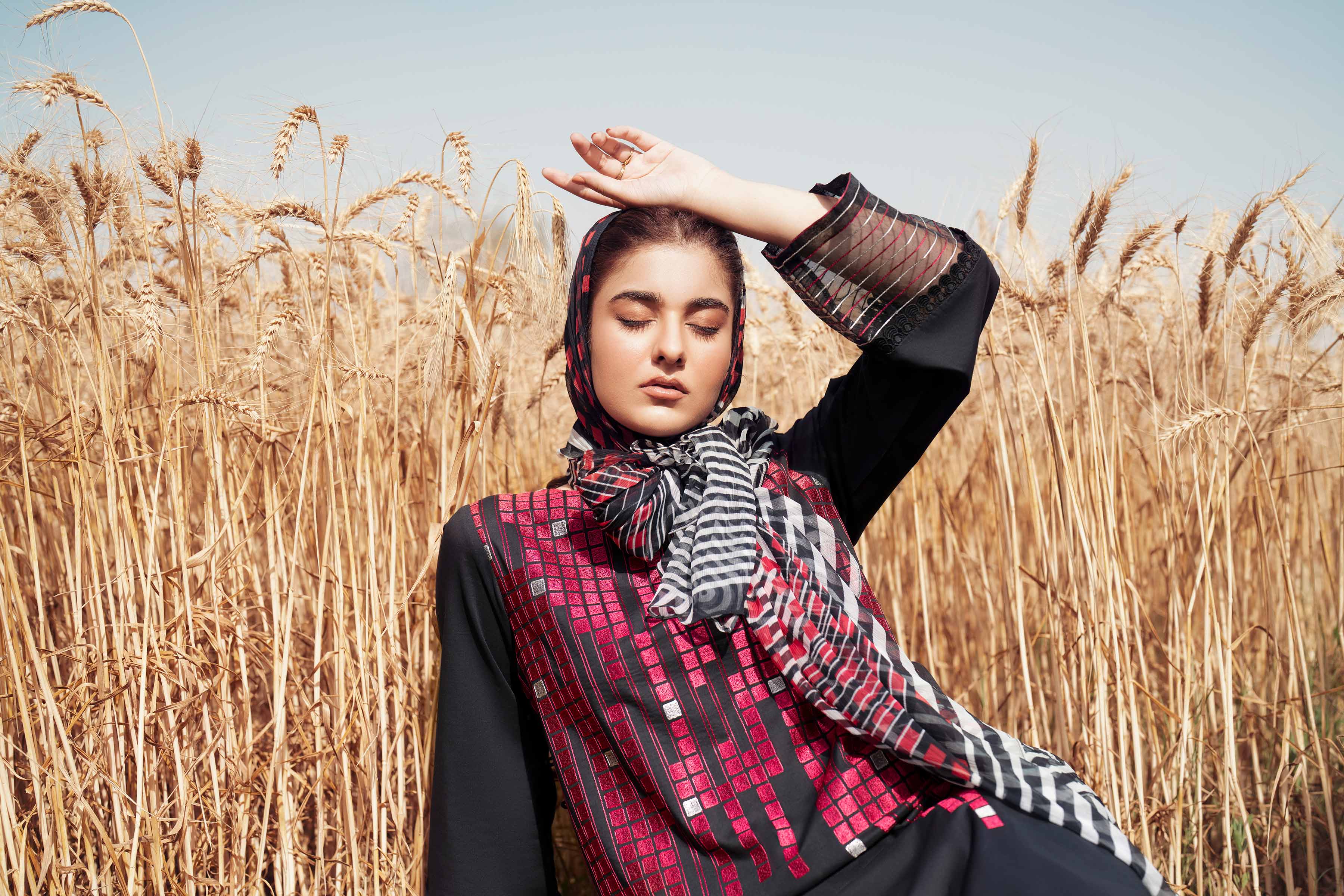 Nishat UK - Black Embroidered Cambric 3 Pieces unstitched suit