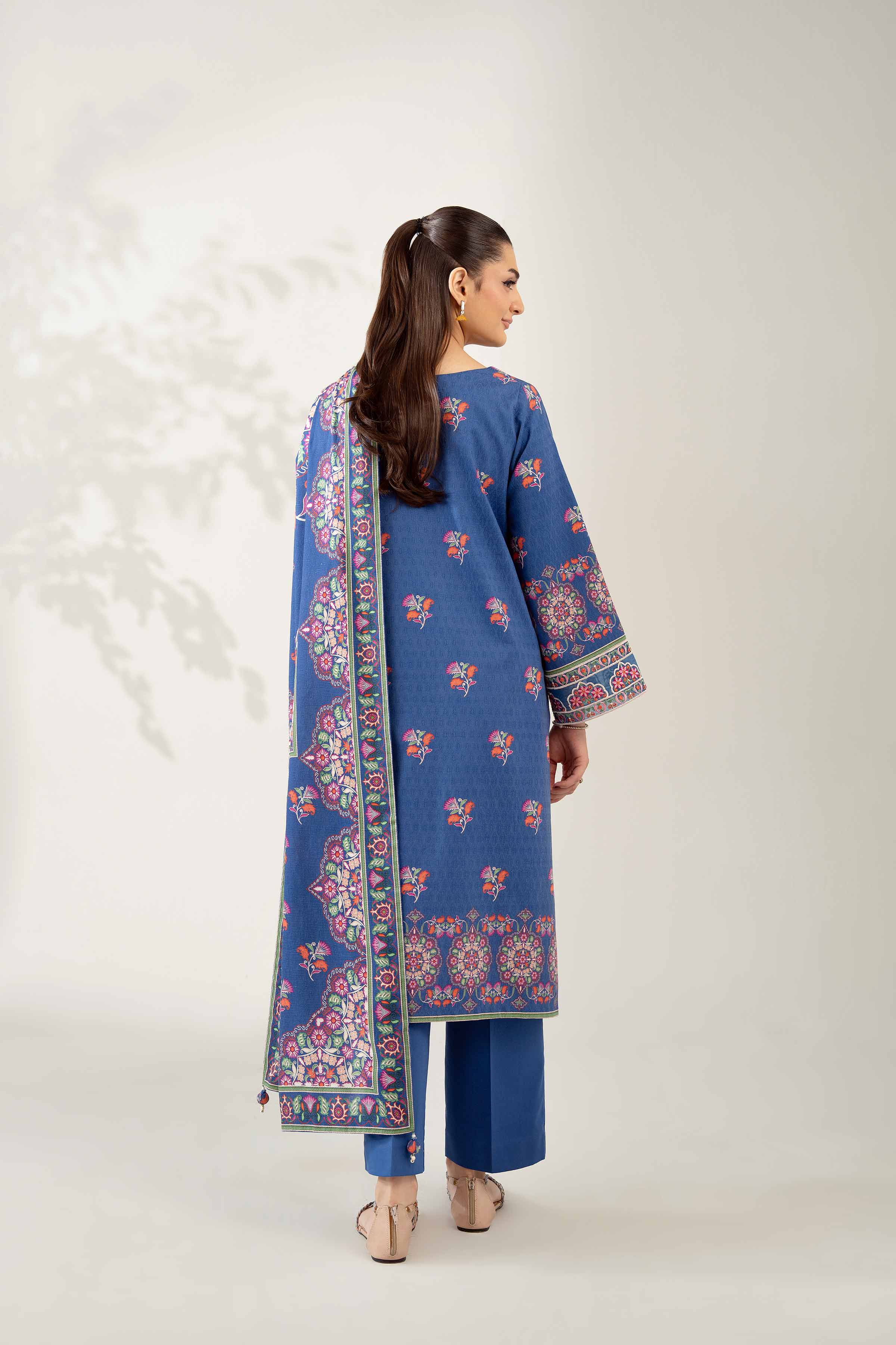 Nishat UK - Blue Embroidered Jacquard 3 Pieces unstitched suit