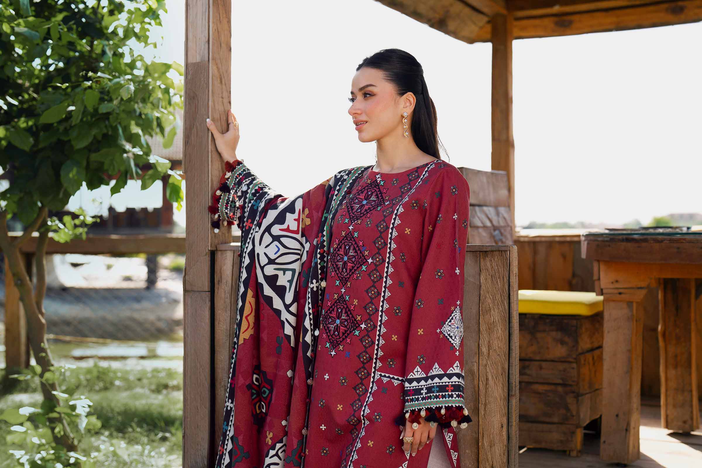Nishat UK - Pink Embroidered Jacquard 3 Pieces unstitched suit