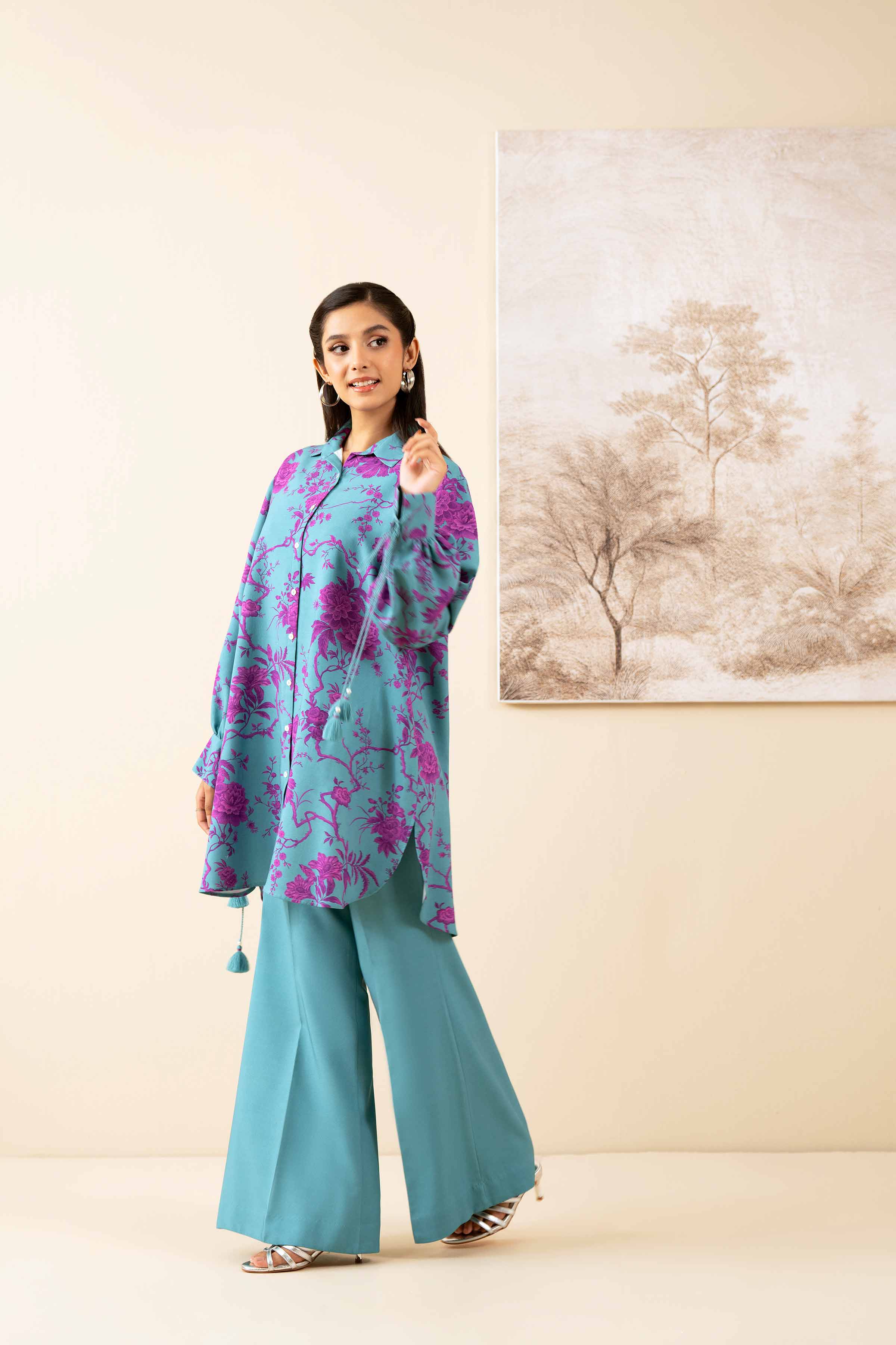 Nishat UK - Green Printed Linen 2 Pieces unstitched suit