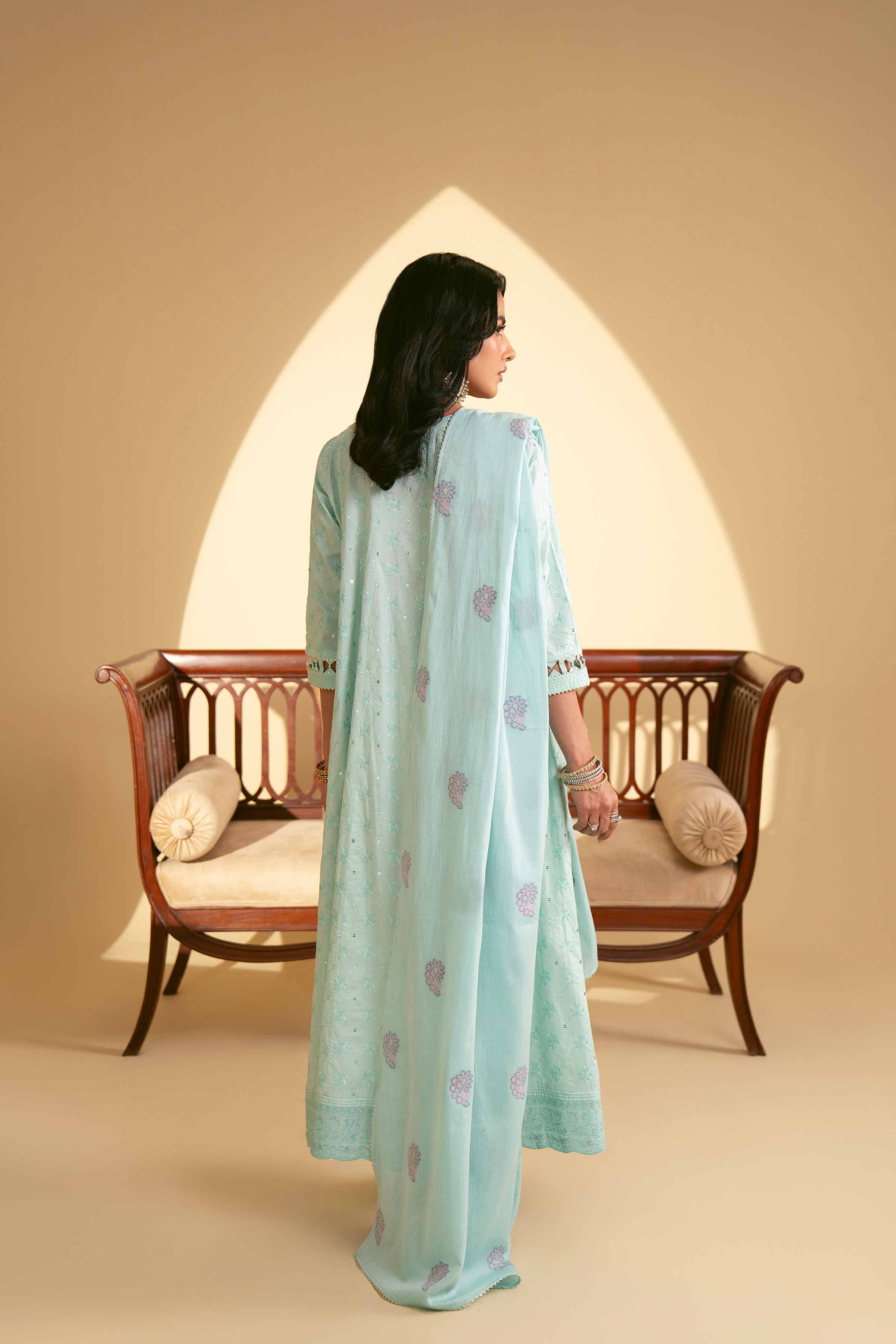 NishatUK - Aqua Embroidered Cambric 3-piece unstitched Suit