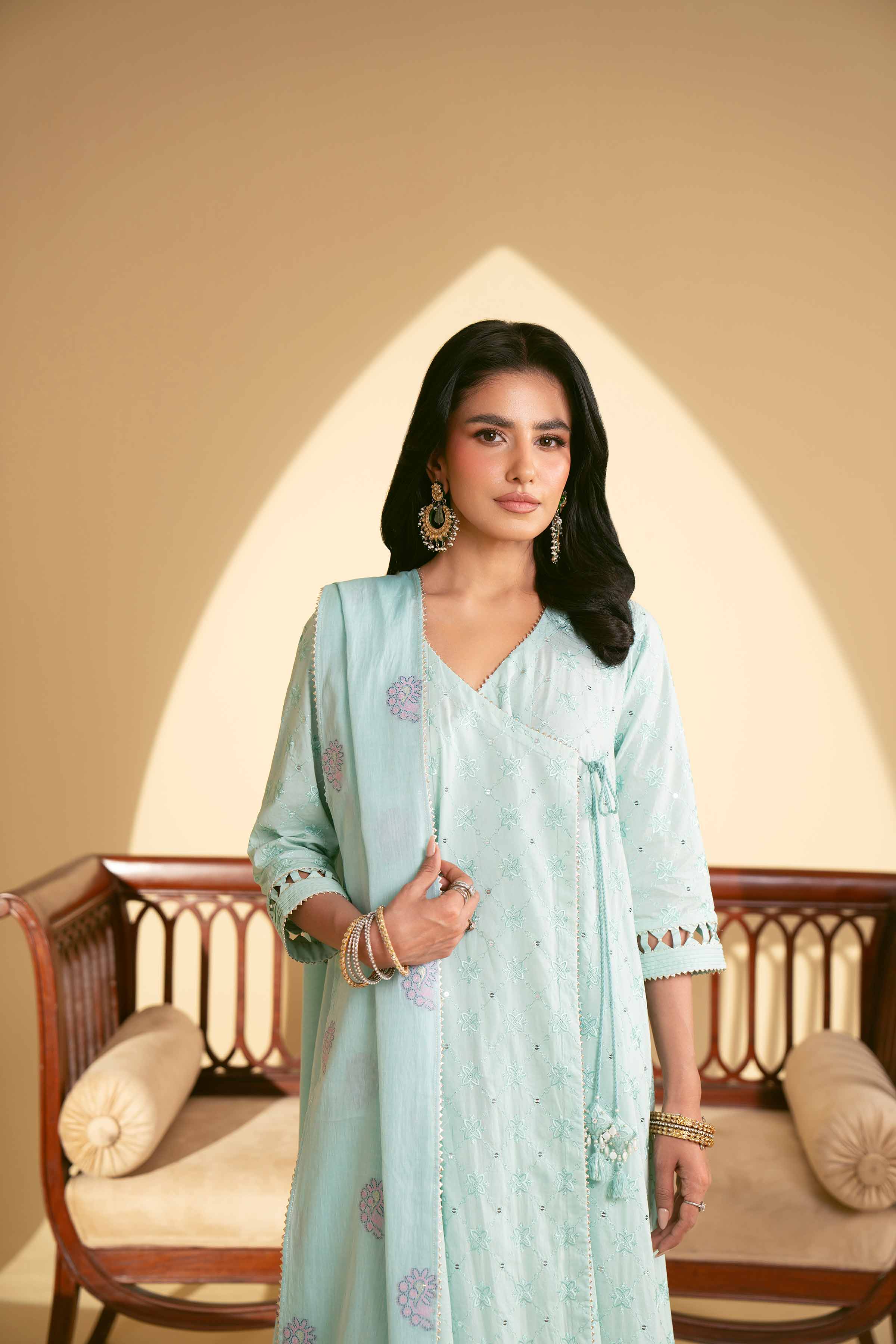 NishatUK - Aqua Embroidered Cambric 3-piece unstitched Suit
