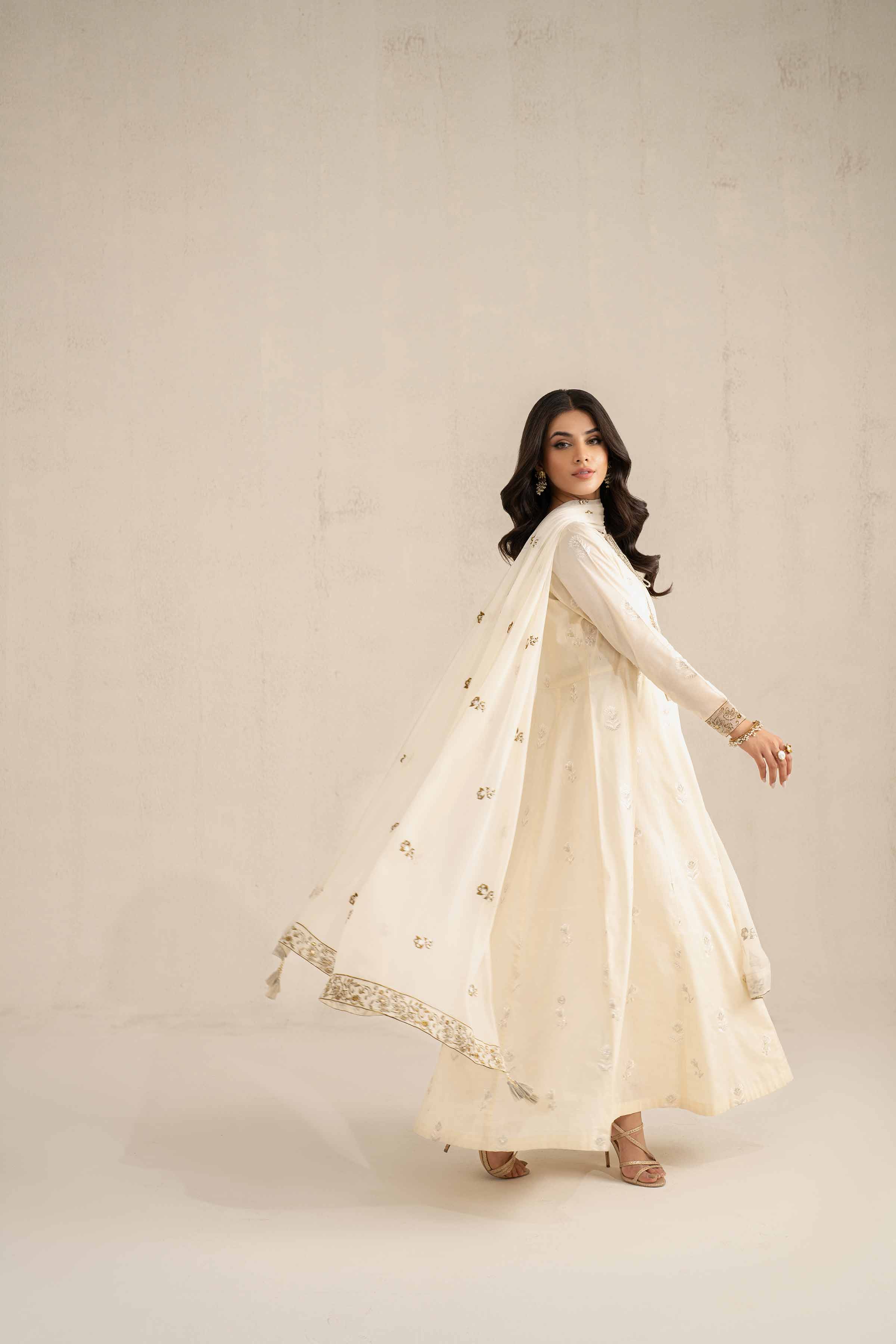 NishatUK - Ivory Embroidered Cambric 2-piece unstitched Dress