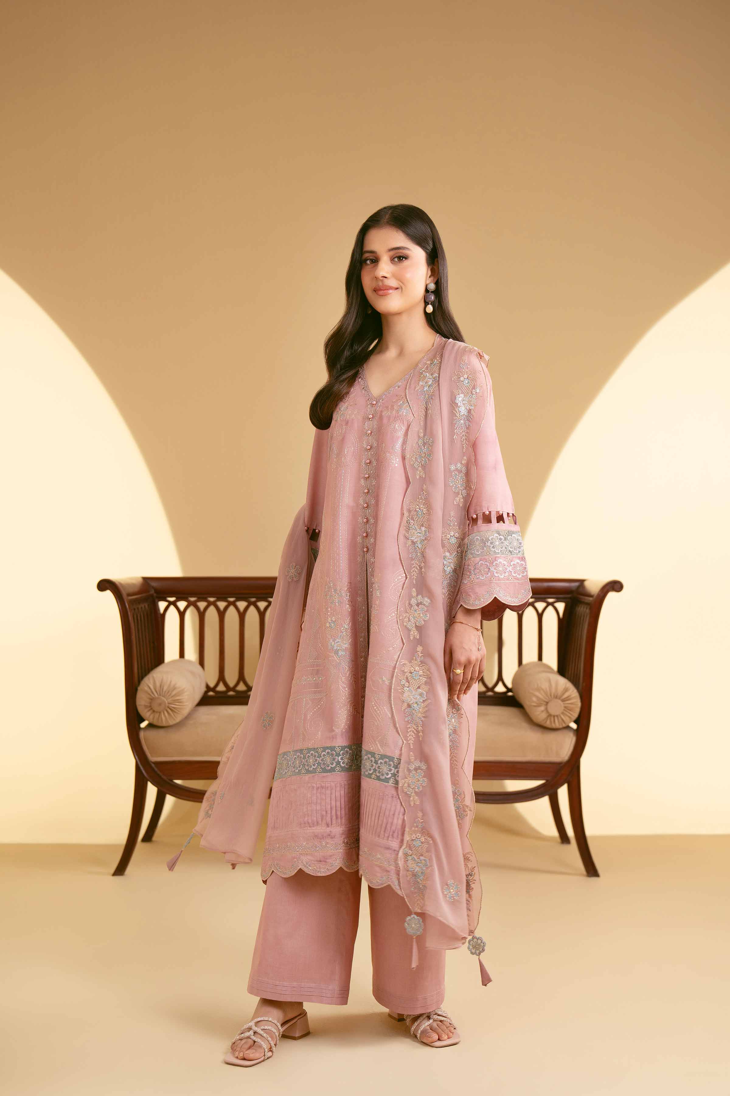 NishatUK - Purple Embroidered Cambric 3-piece unstitched Suit