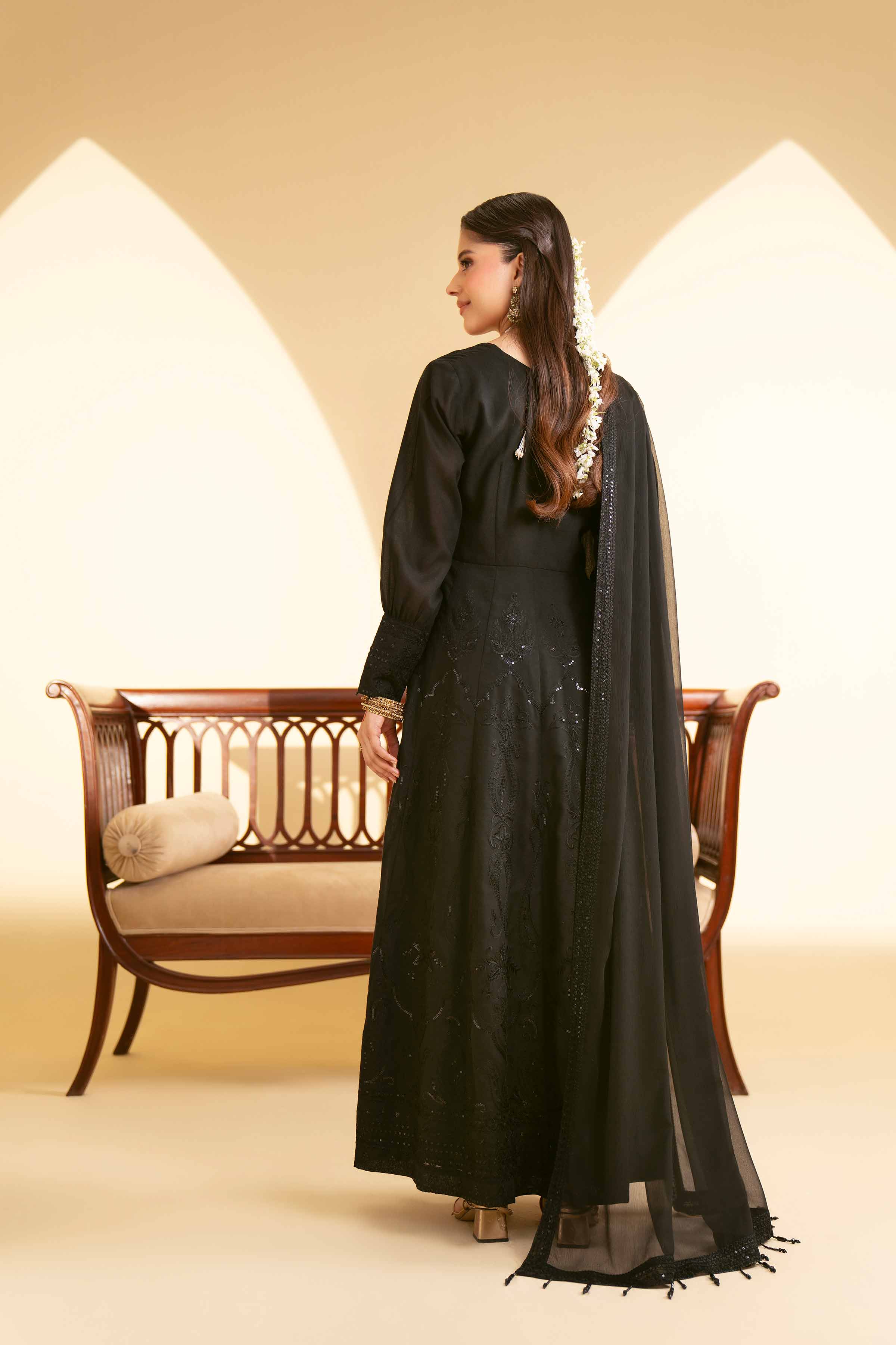 NishatUK - Black Embroidered Lawn 2-piece unstitched Dress