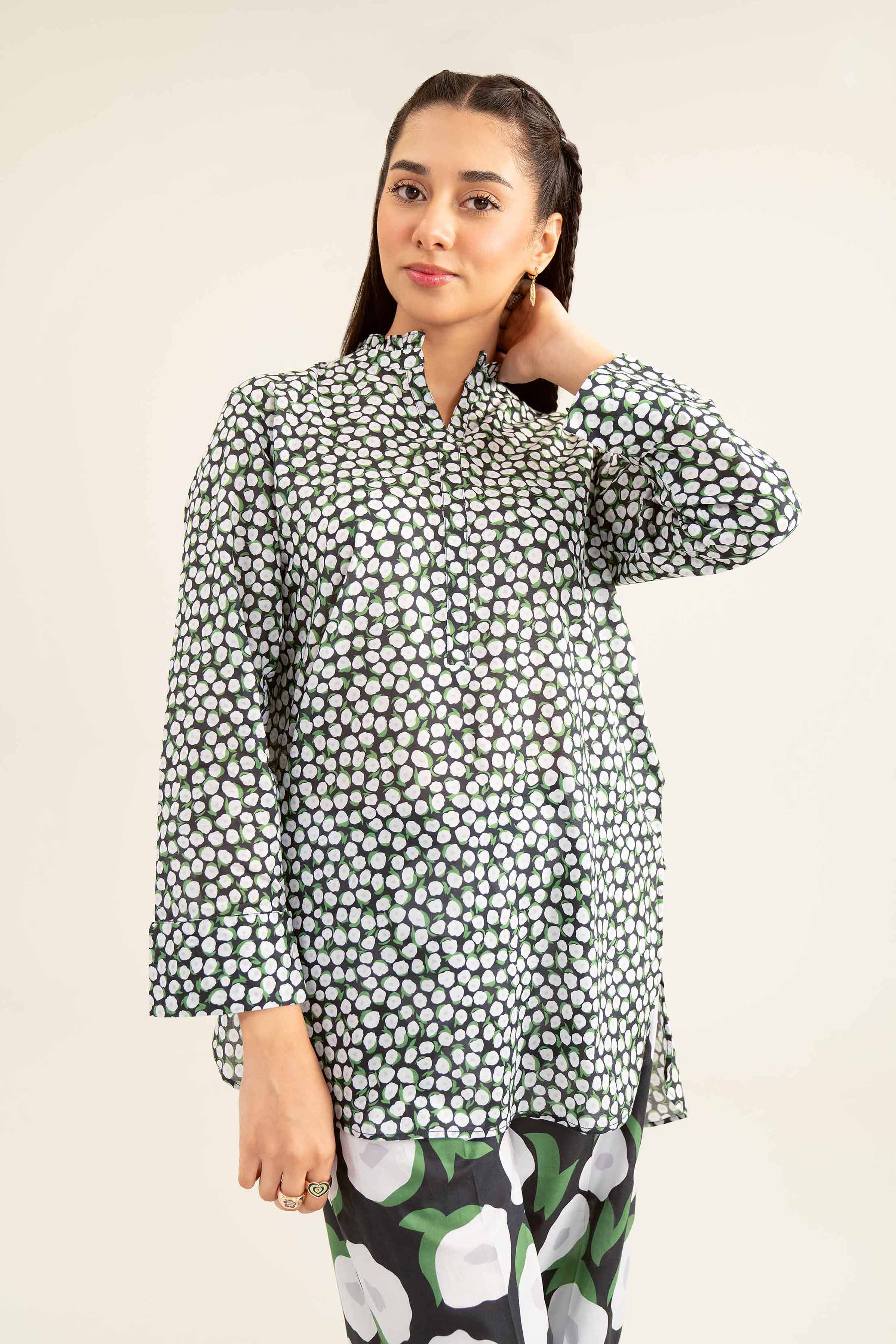 NishatUK - Brown Printed Lawn 2-piece ready to wear Dress