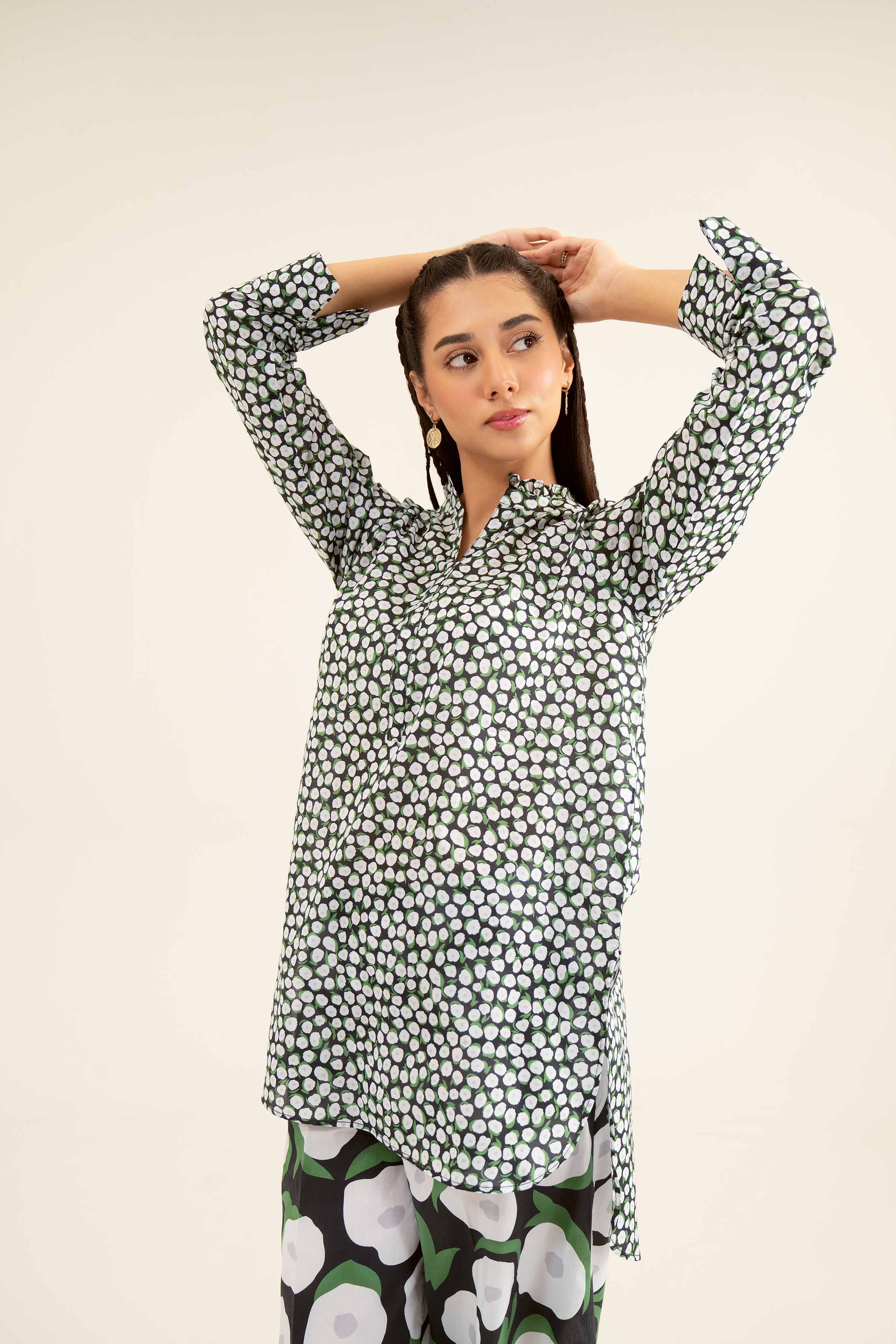 NishatUK - Brown Printed Lawn 2-piece ready to wear Dress