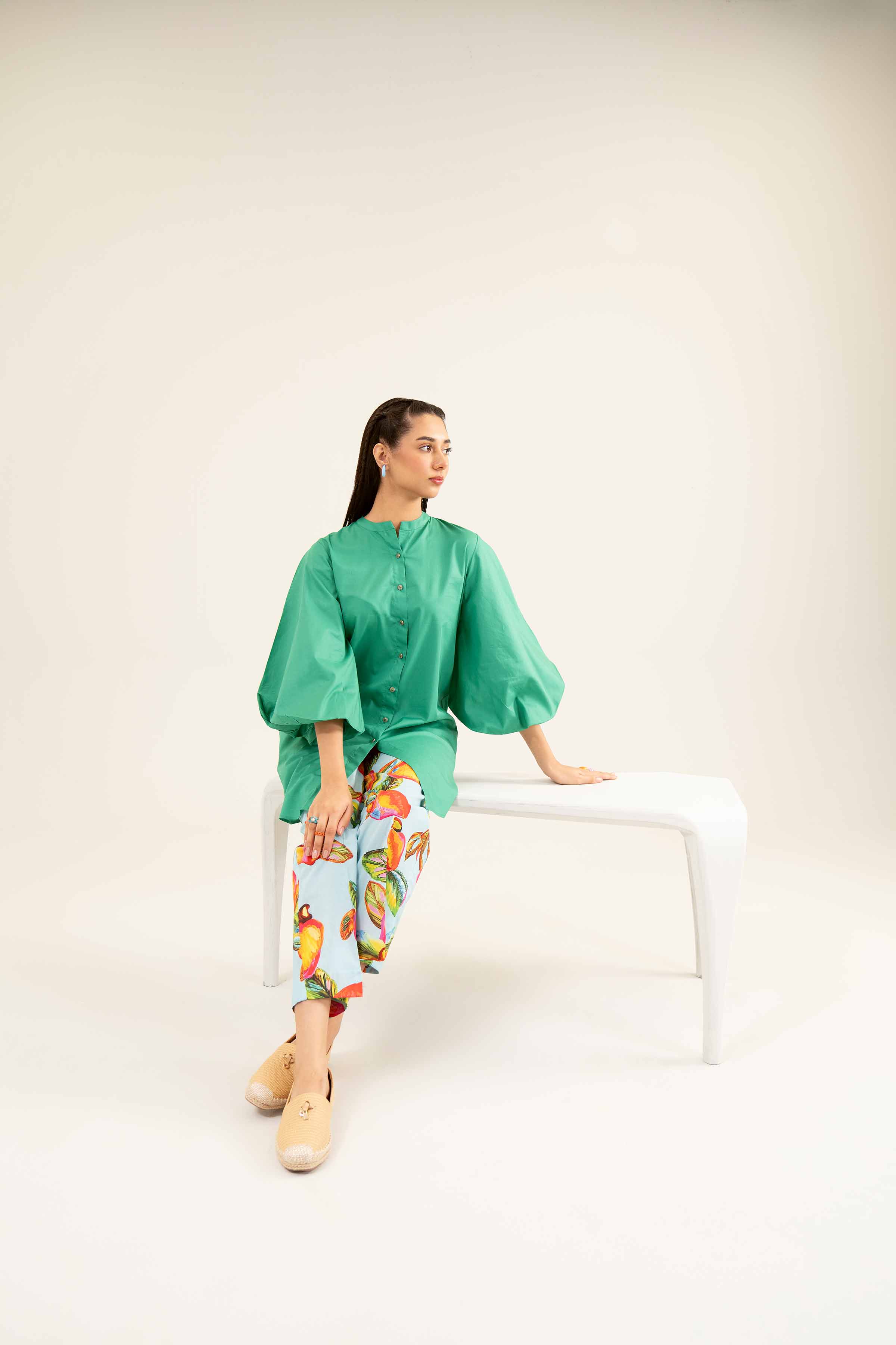 NishatUK - Brown Printed Cambric 2-piece ready to wear Dress