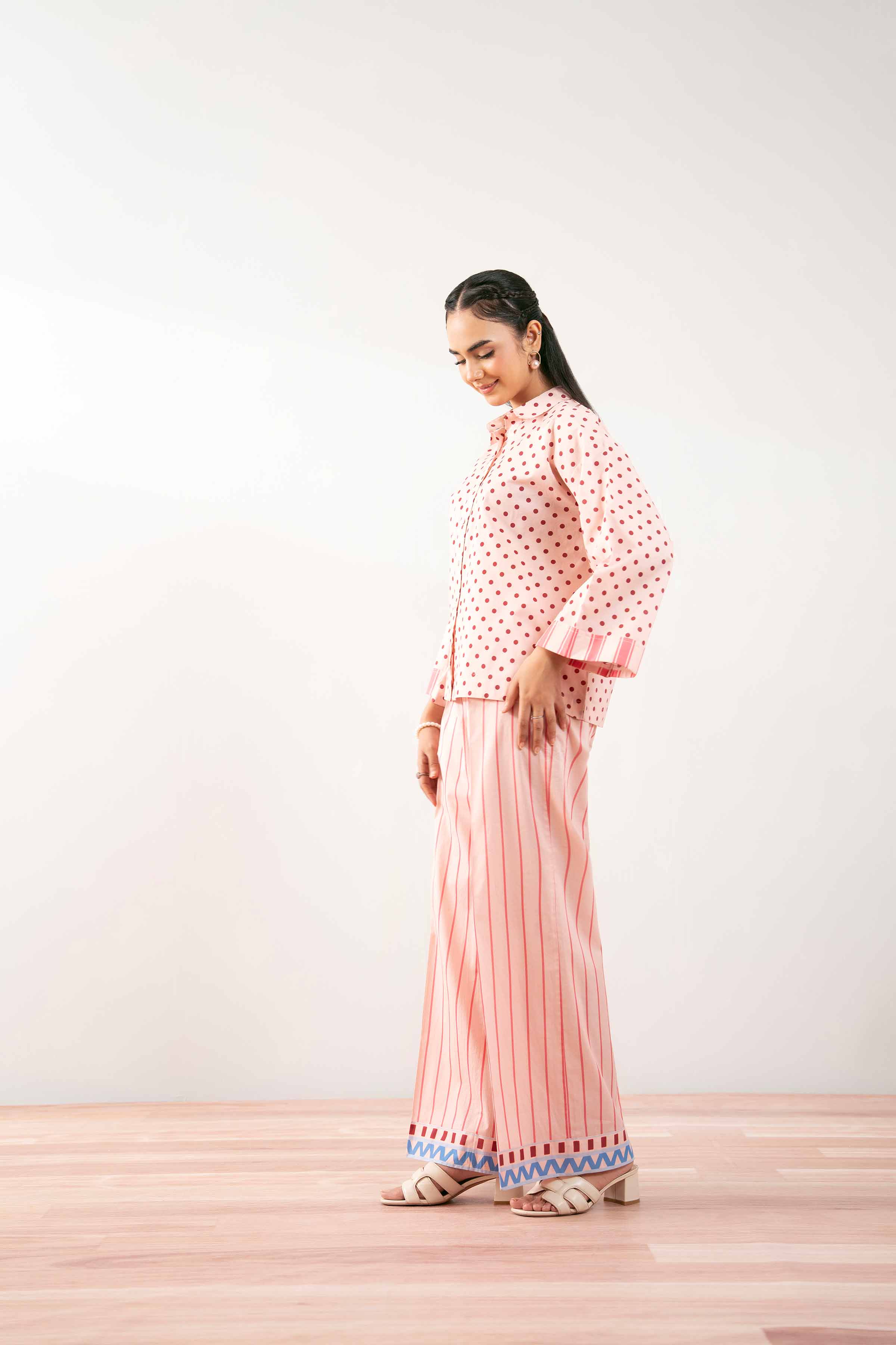NishatUK - Peach Printed Cambric 2-piece ready to wear Dress