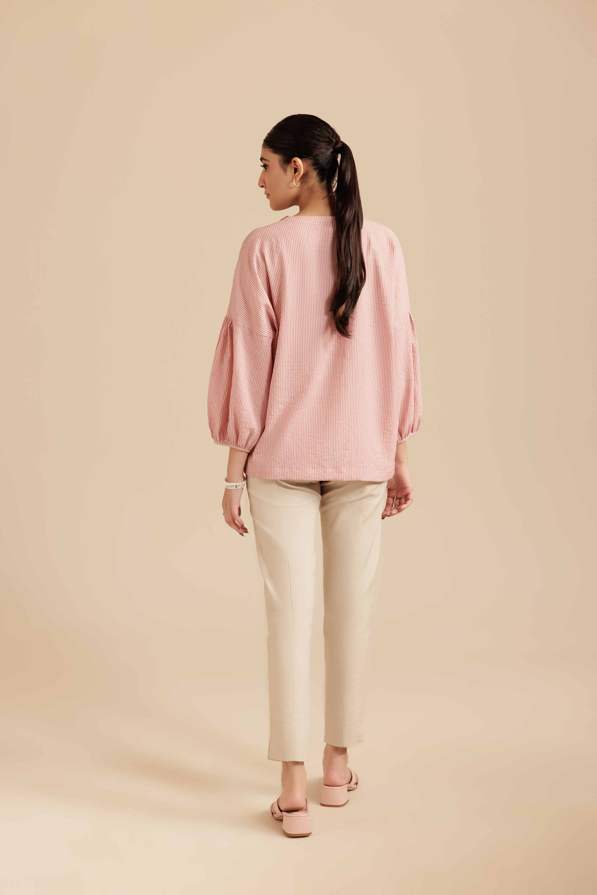 NishatUK - Tea Pink Yarn Dyed 1-piece ready to wear Tunic