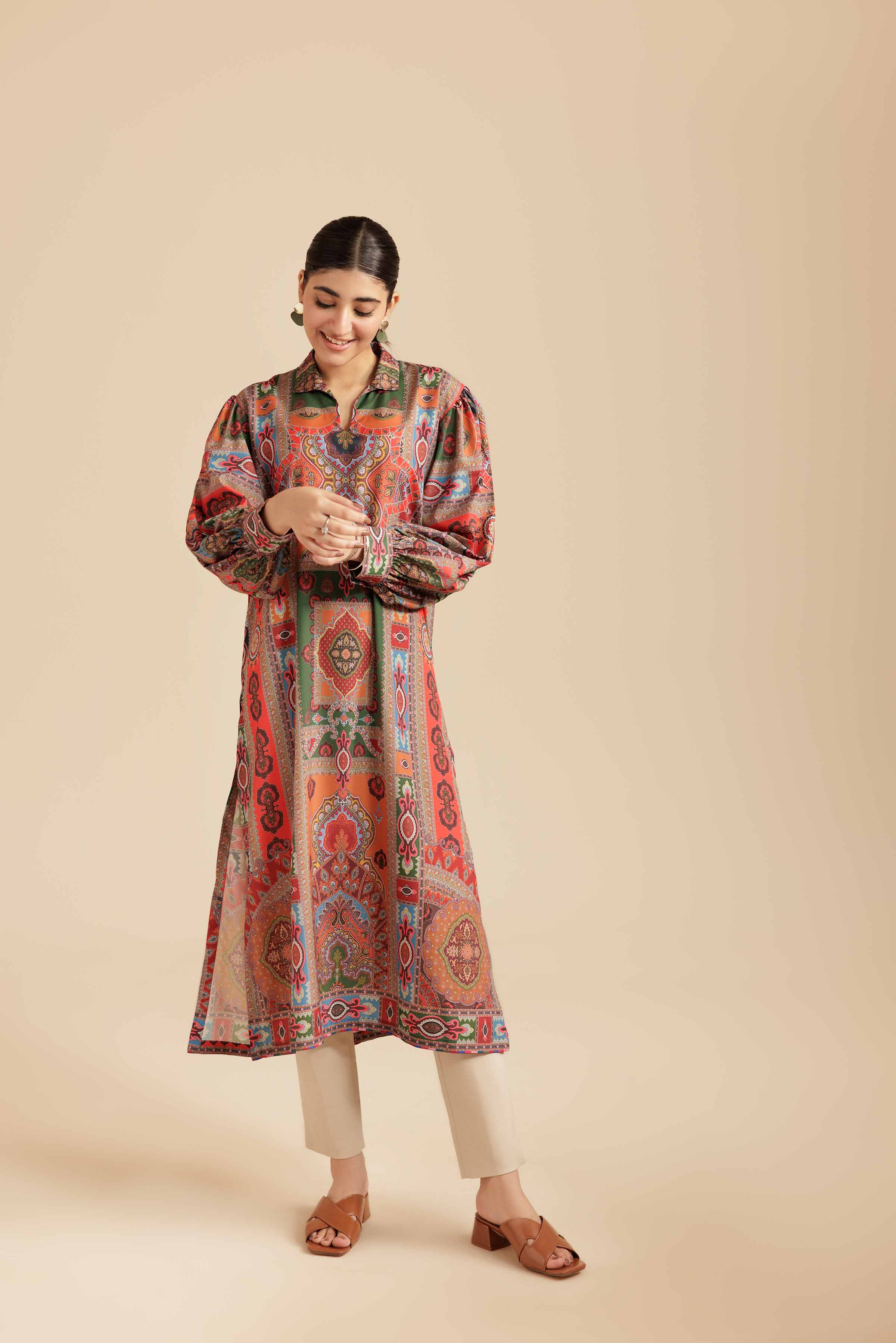 NishatUK - Multi Grip Silk 1-piece ready to wear Tunic