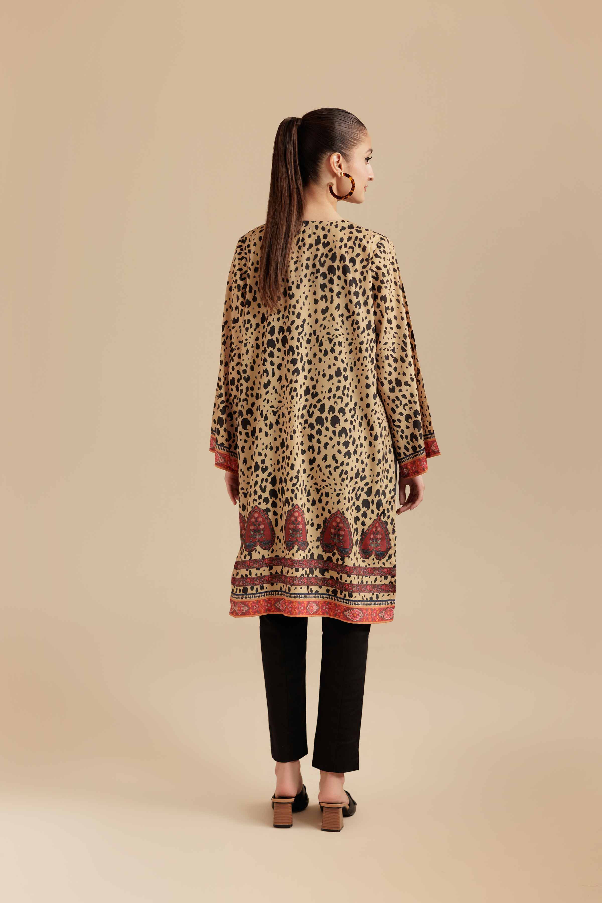 NishatUK - Black Grip Silk 1-piece ready to wear Jacket