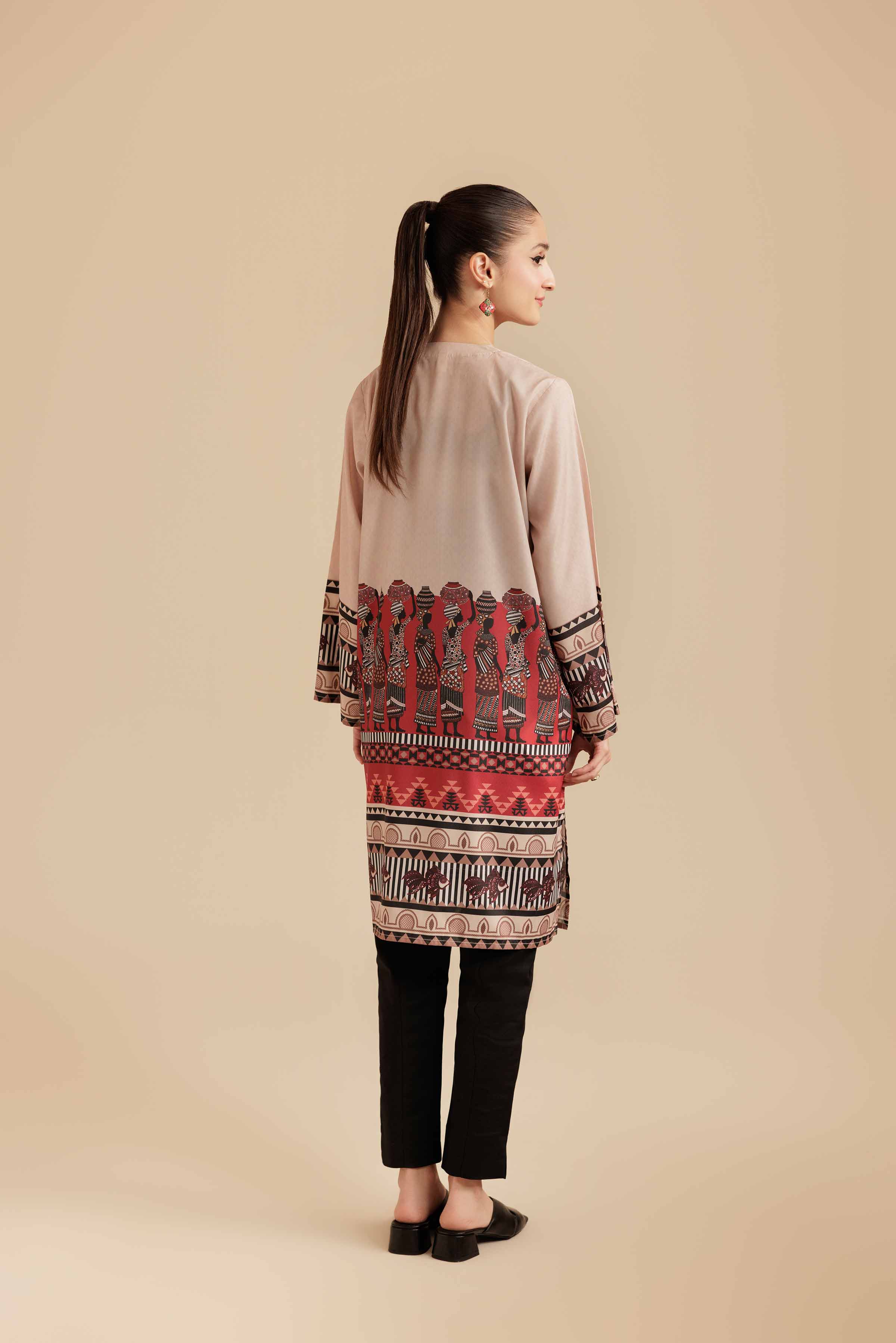NishatUK - Beige Grip Silk 1-piece ready to wear Jacket