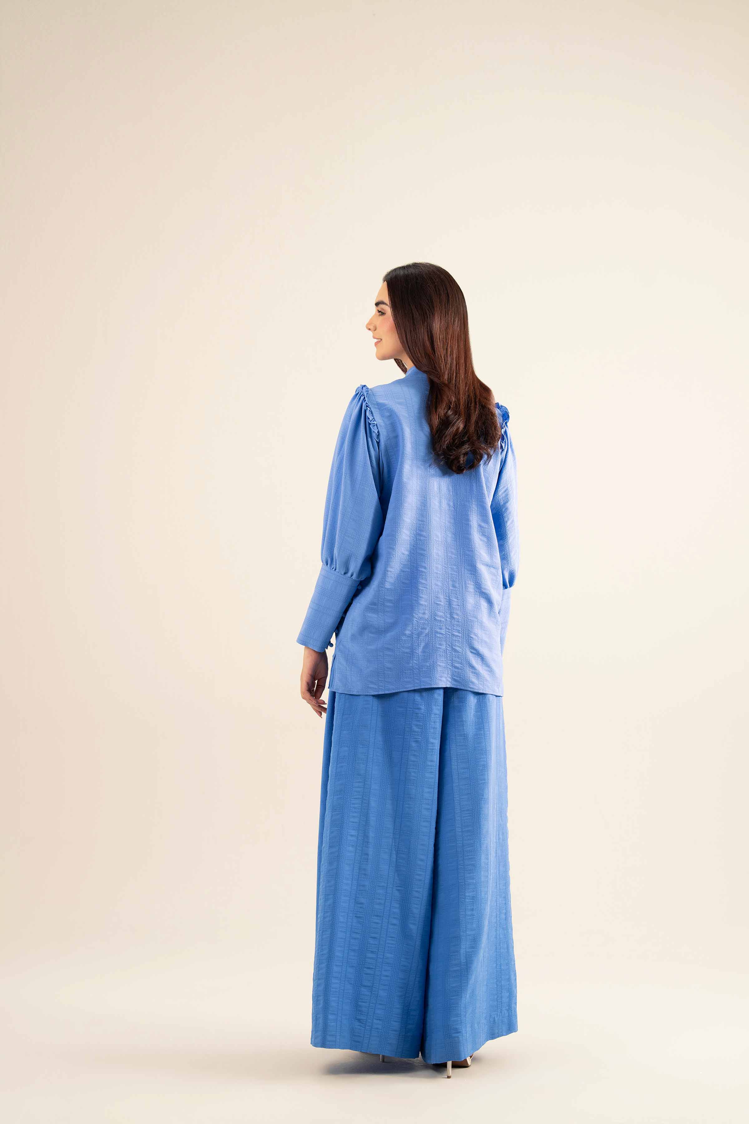 NishatUK - Blue Solids Cotton 2-piece ready to wear Dress