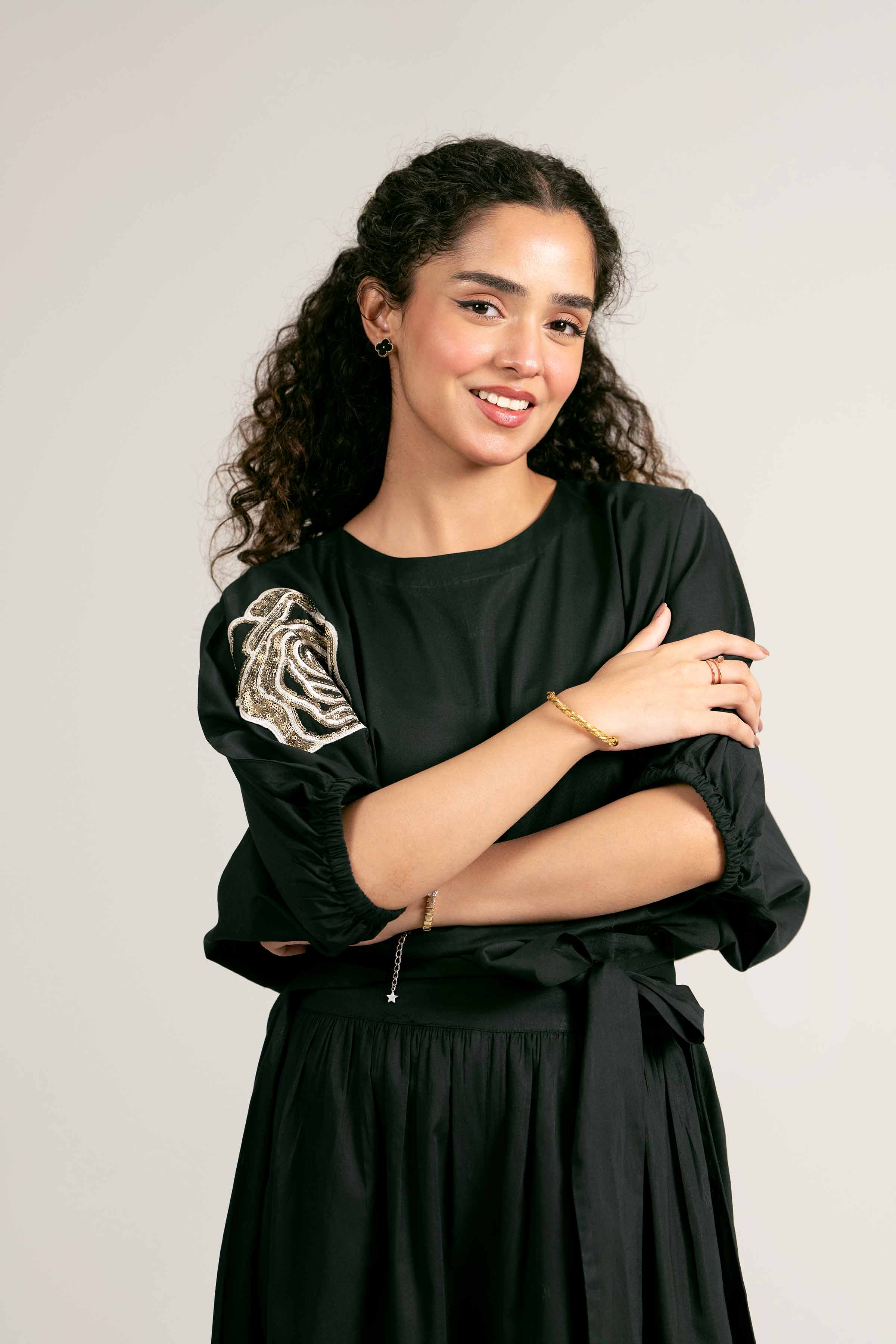 NishatUK - Brown Embroidered Cambric 2-piece ready to wear Dress