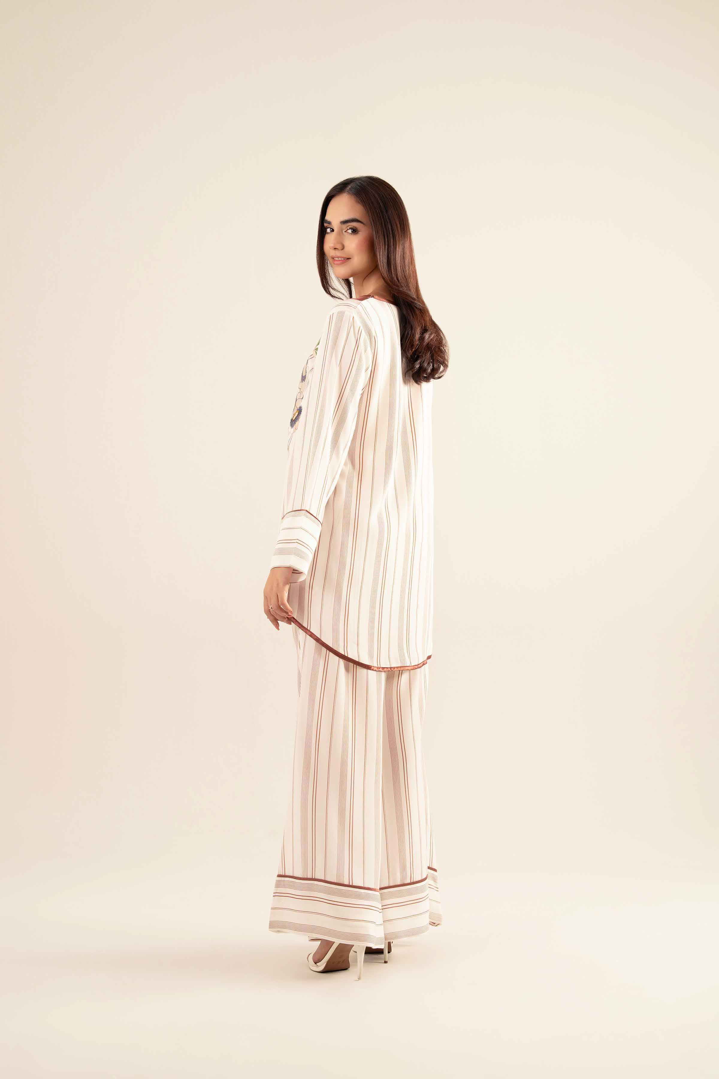 NishatUK - Off White Embroidered Silk 2-piece ready to wear Dress
