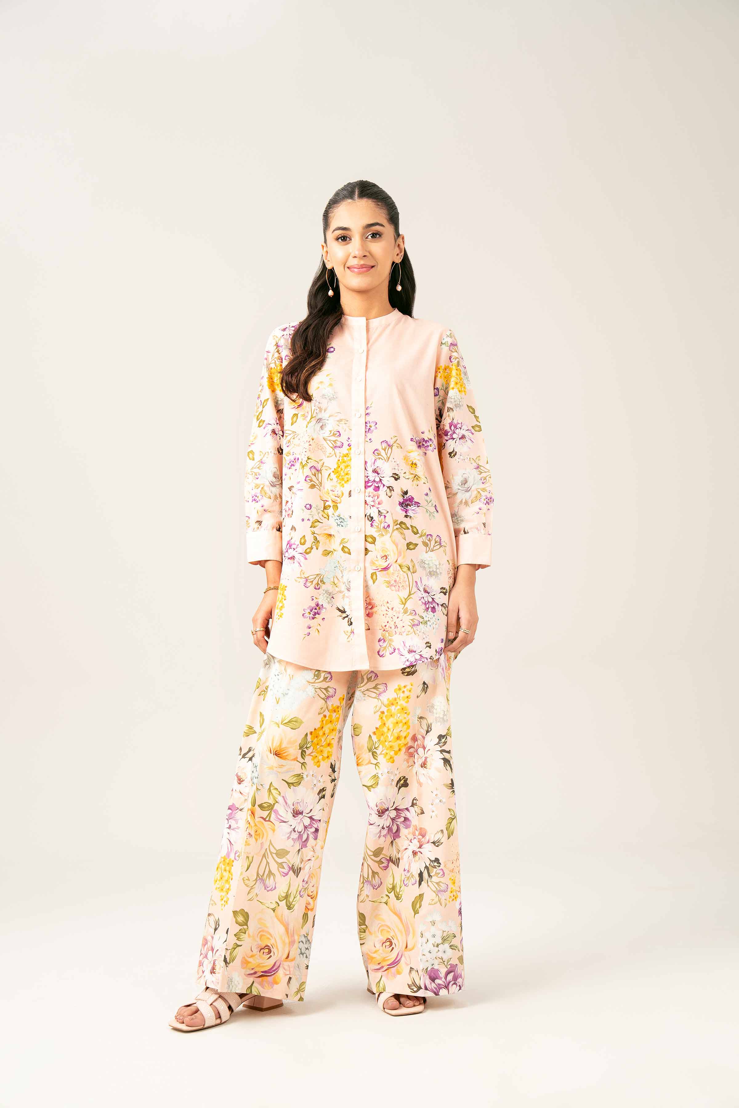 NishatUK - Brown Printed Cambric 2-piece ready to wear Dress