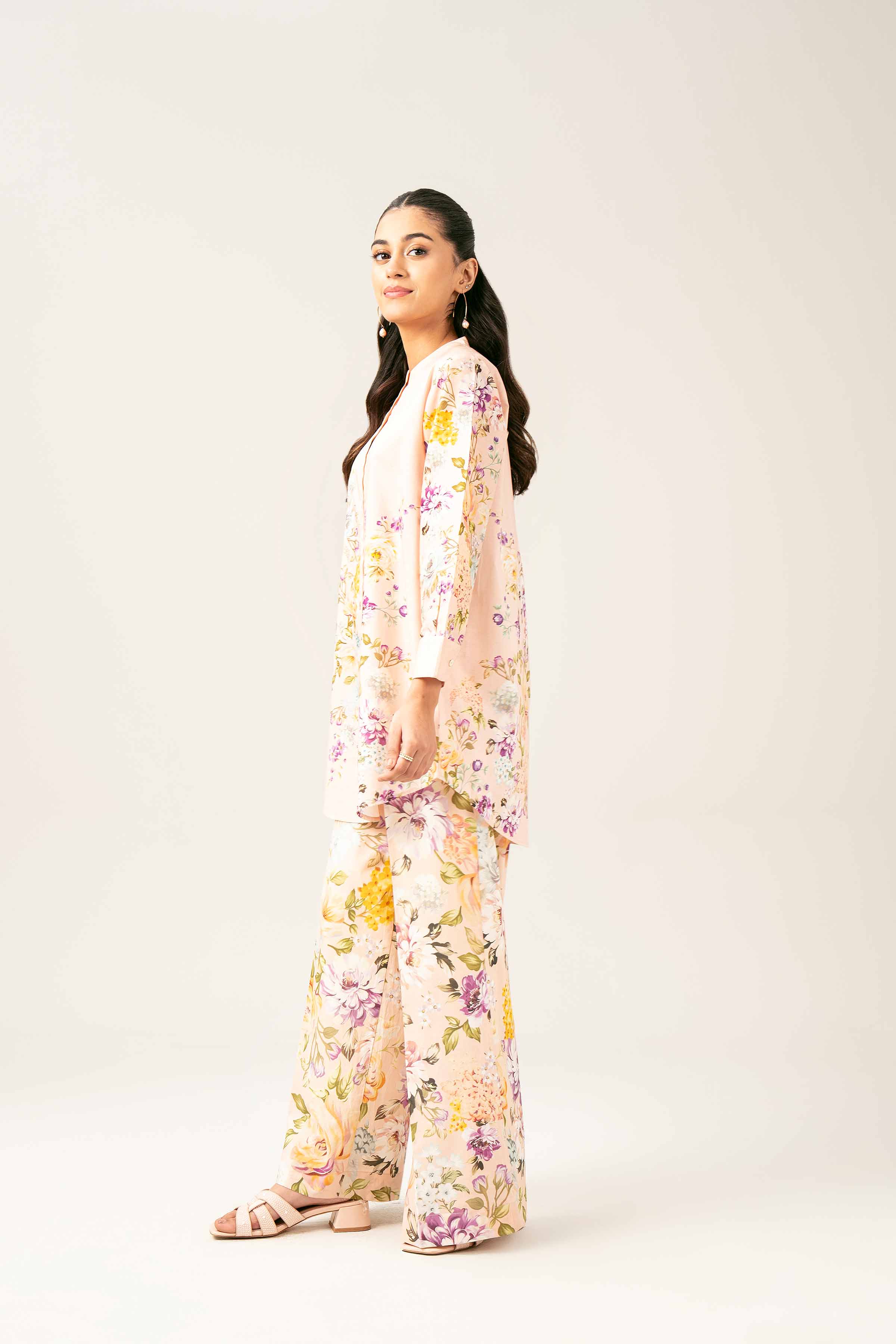 NishatUK - Brown Printed Cambric 2-piece ready to wear Dress