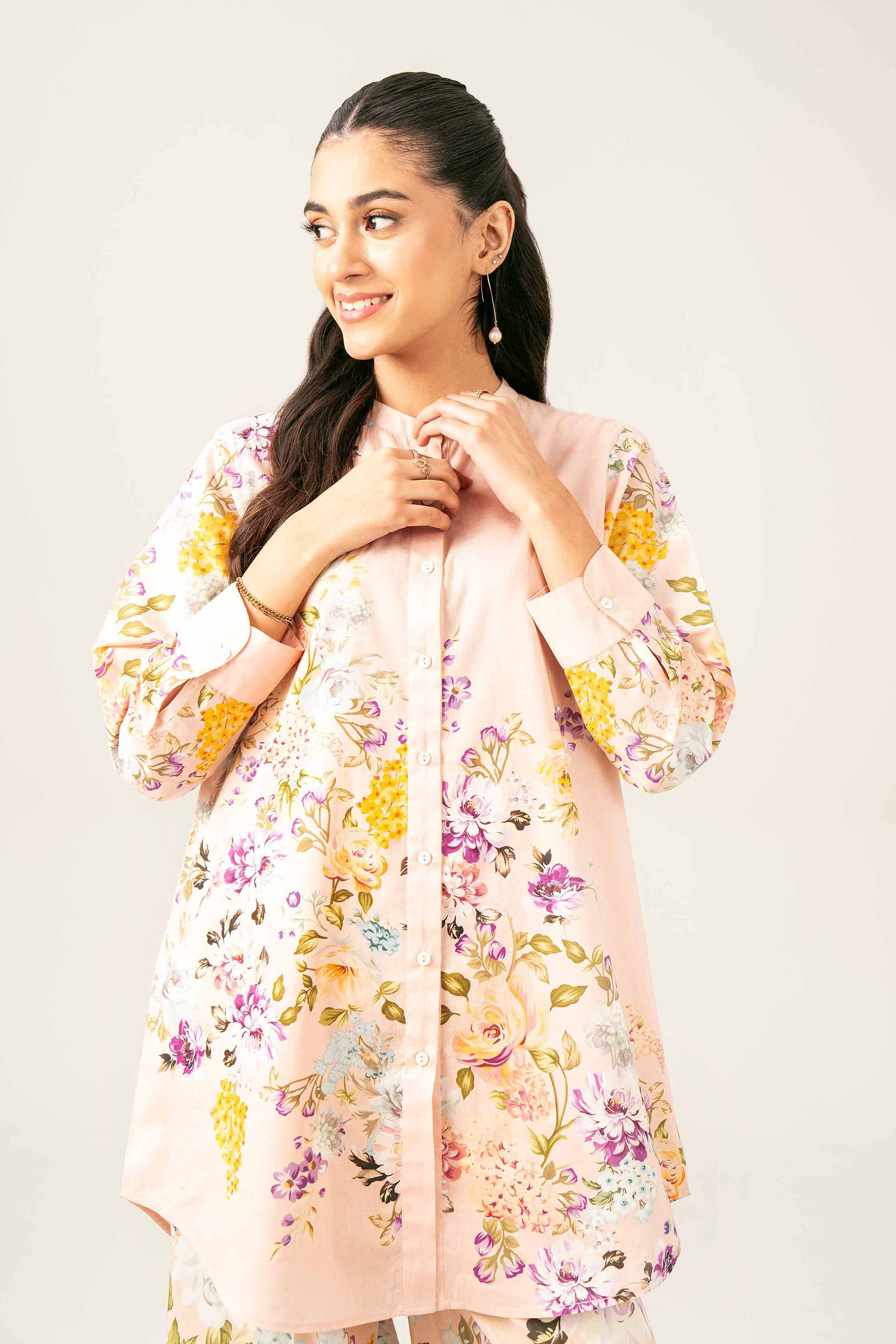 NishatUK - Brown Printed Cambric 2-piece ready to wear Dress