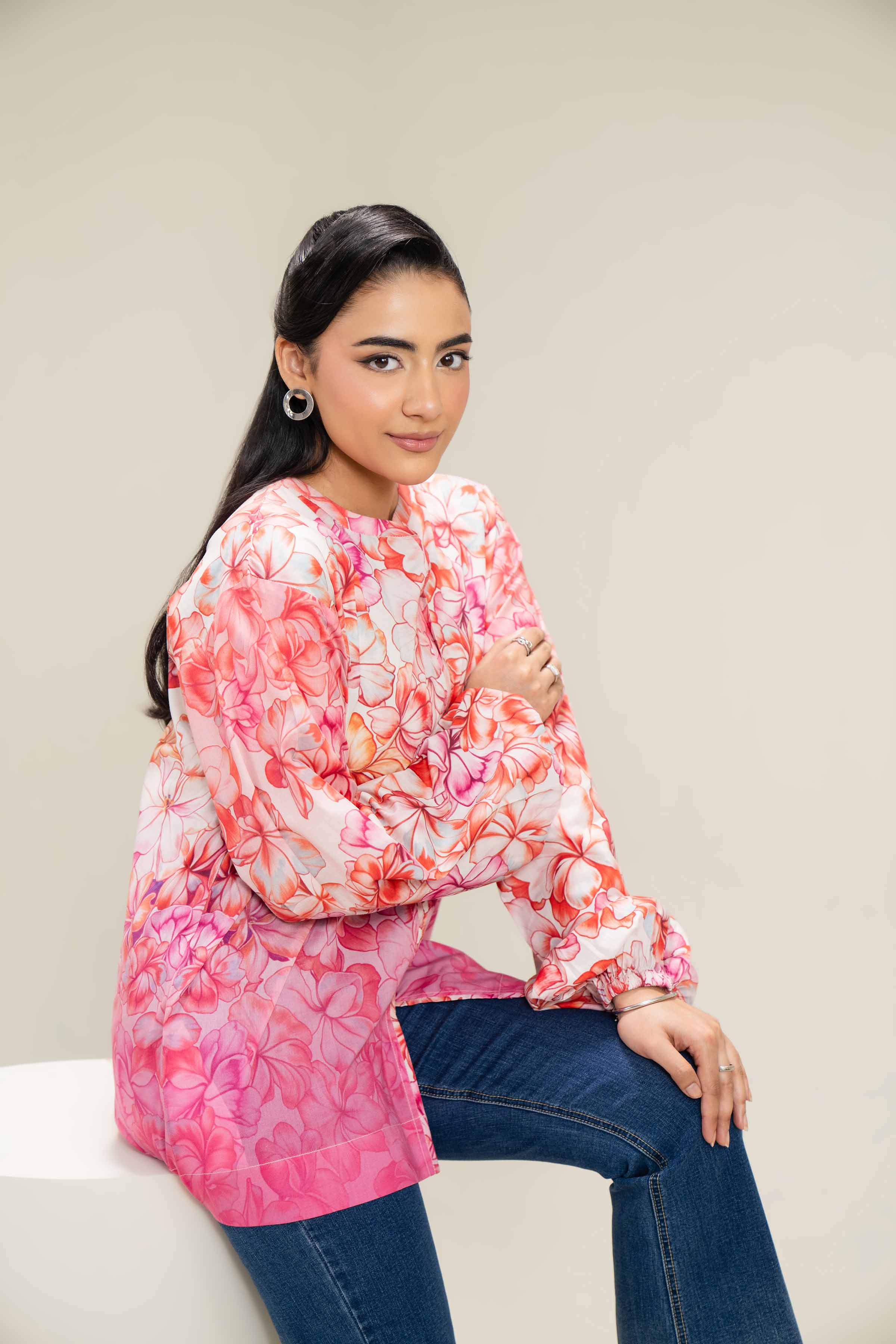 Nishat UK - Pink Printed Cambric 1 Piece ready to wear