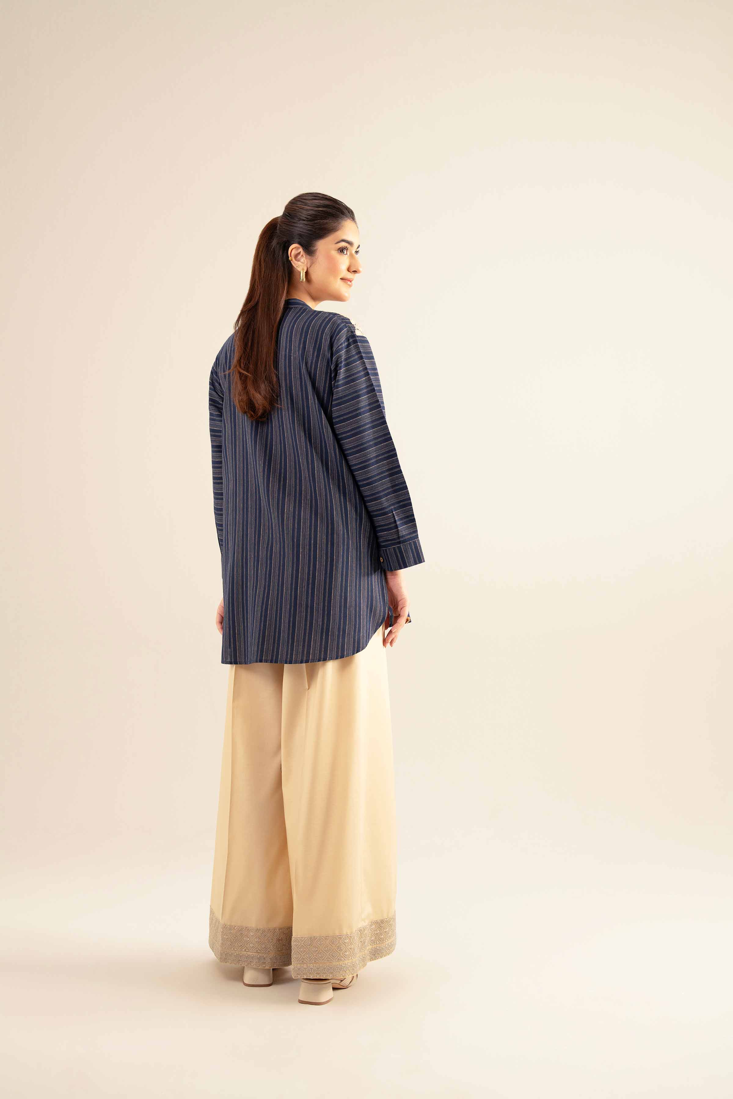 NishatUK - Blue Solids Cotton 1-piece ready to wear Tunic