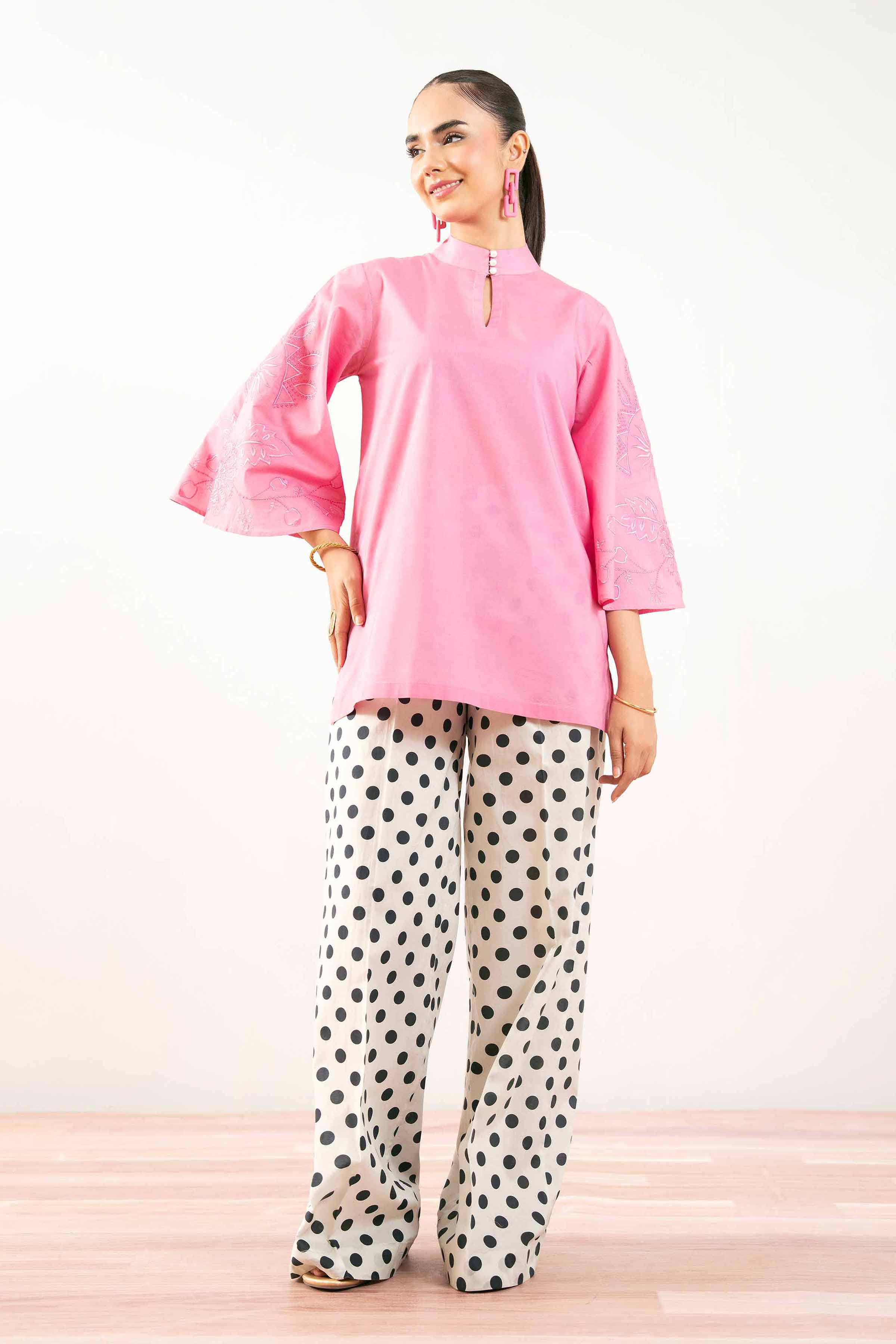 NishatUK - Pink Embroidered Cambric 2-piece ready to wear Dress