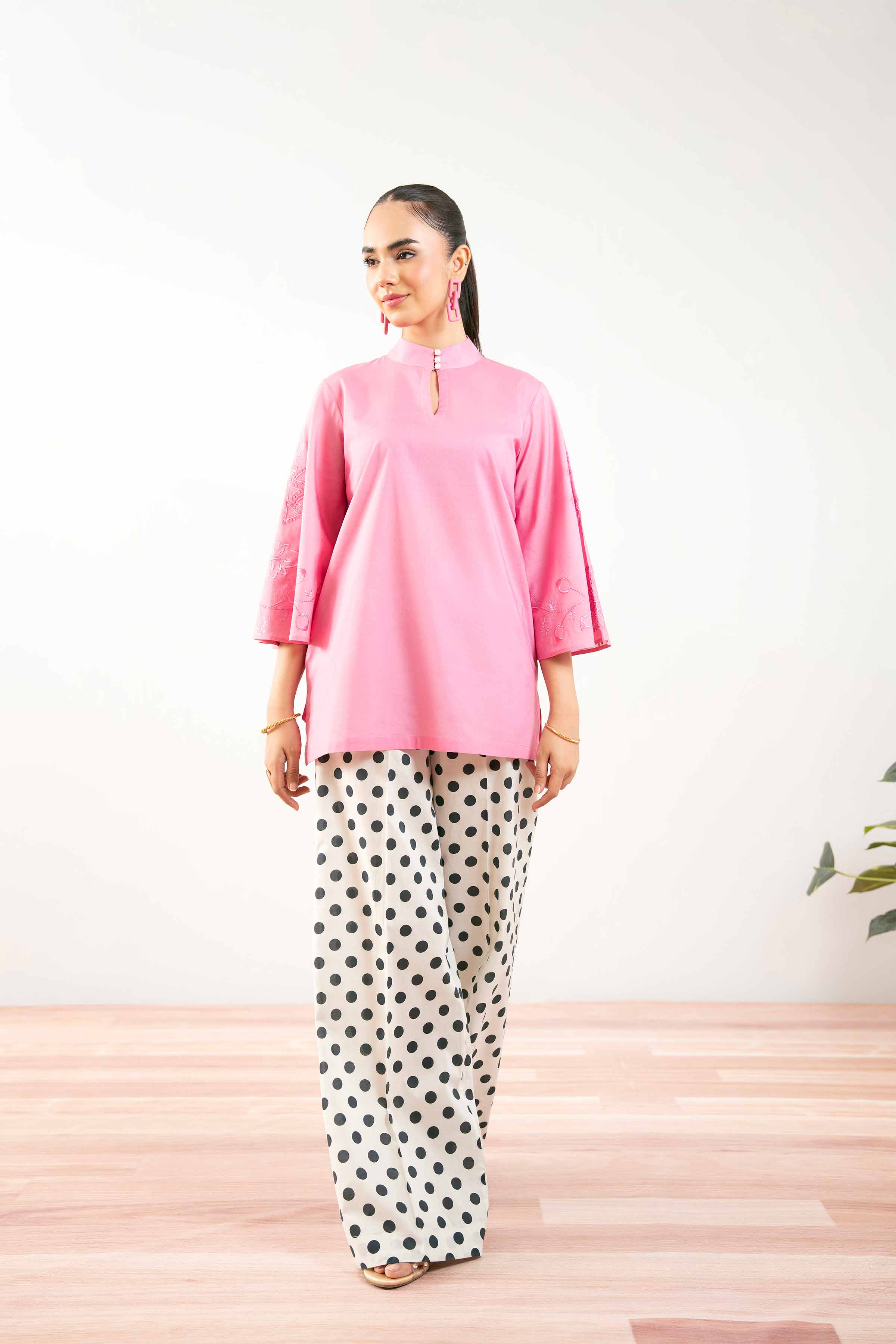 NishatUK - Pink Embroidered Cambric 2-piece ready to wear Dress