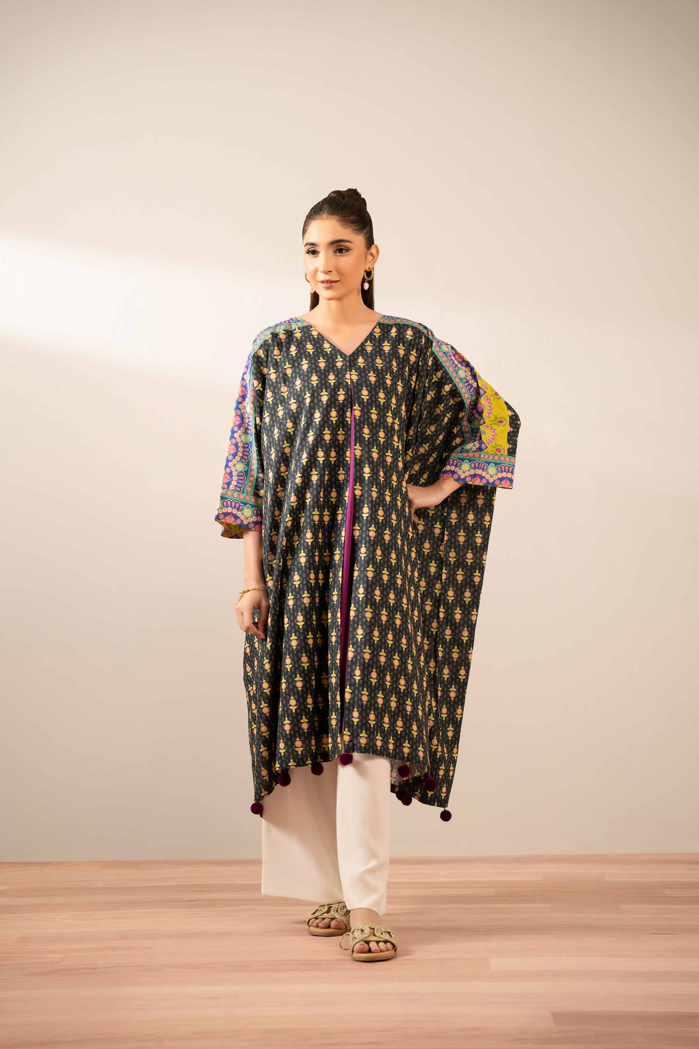 NishatUK - Black Printed Cambric 2-piece ready to wear Dress