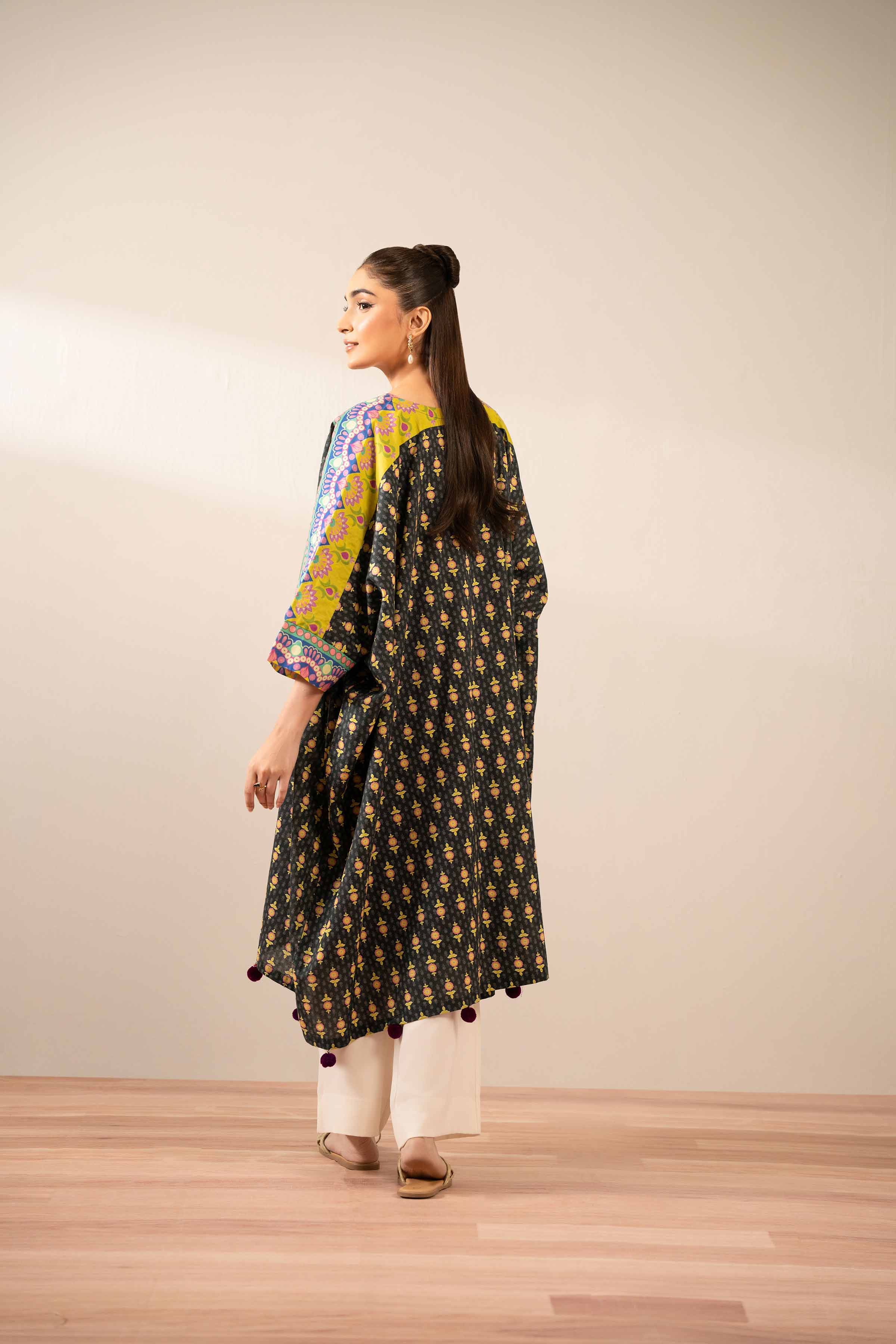NishatUK - Black Printed Cambric 2-piece ready to wear Dress