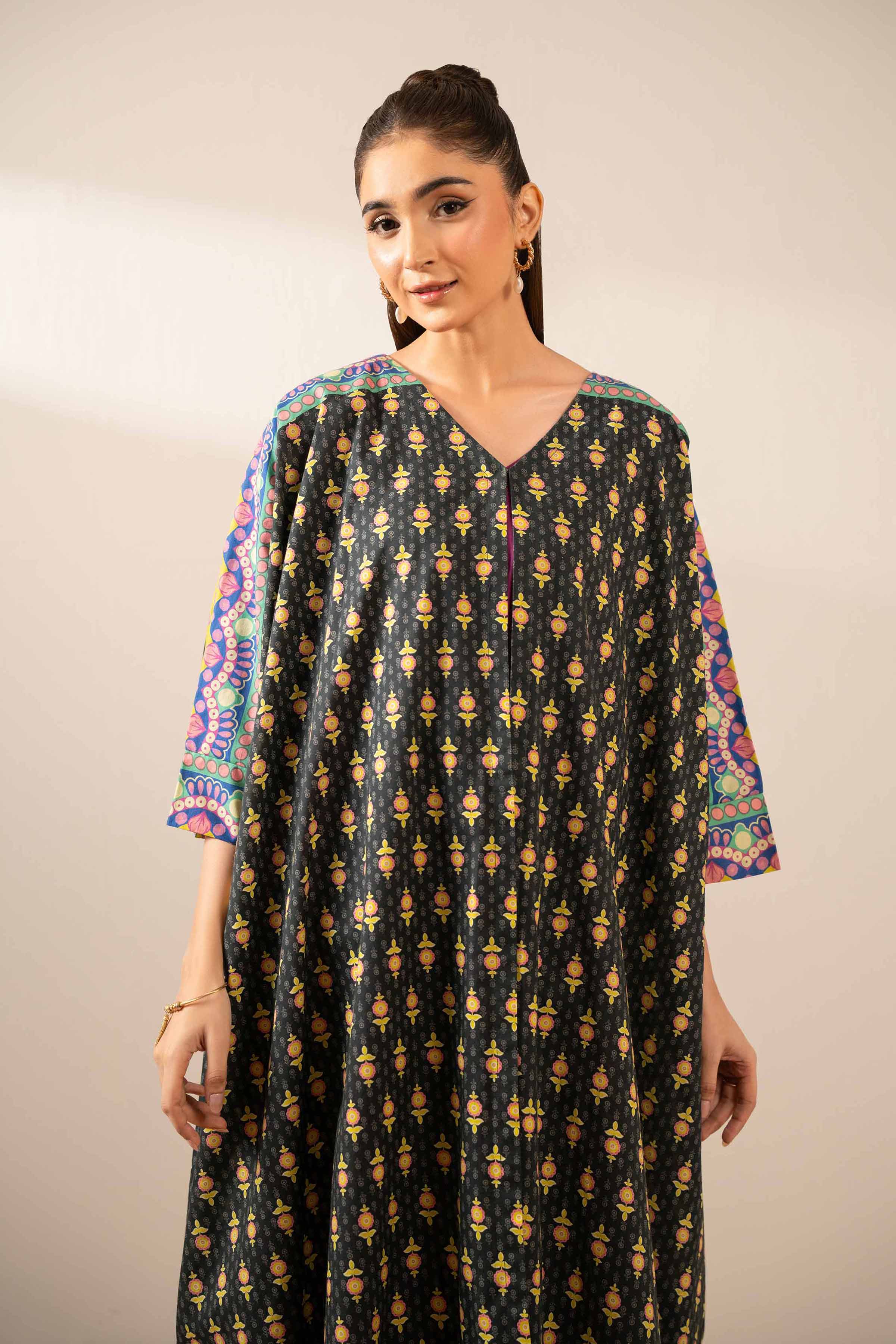 NishatUK - Black Printed Cambric 2-piece ready to wear Dress