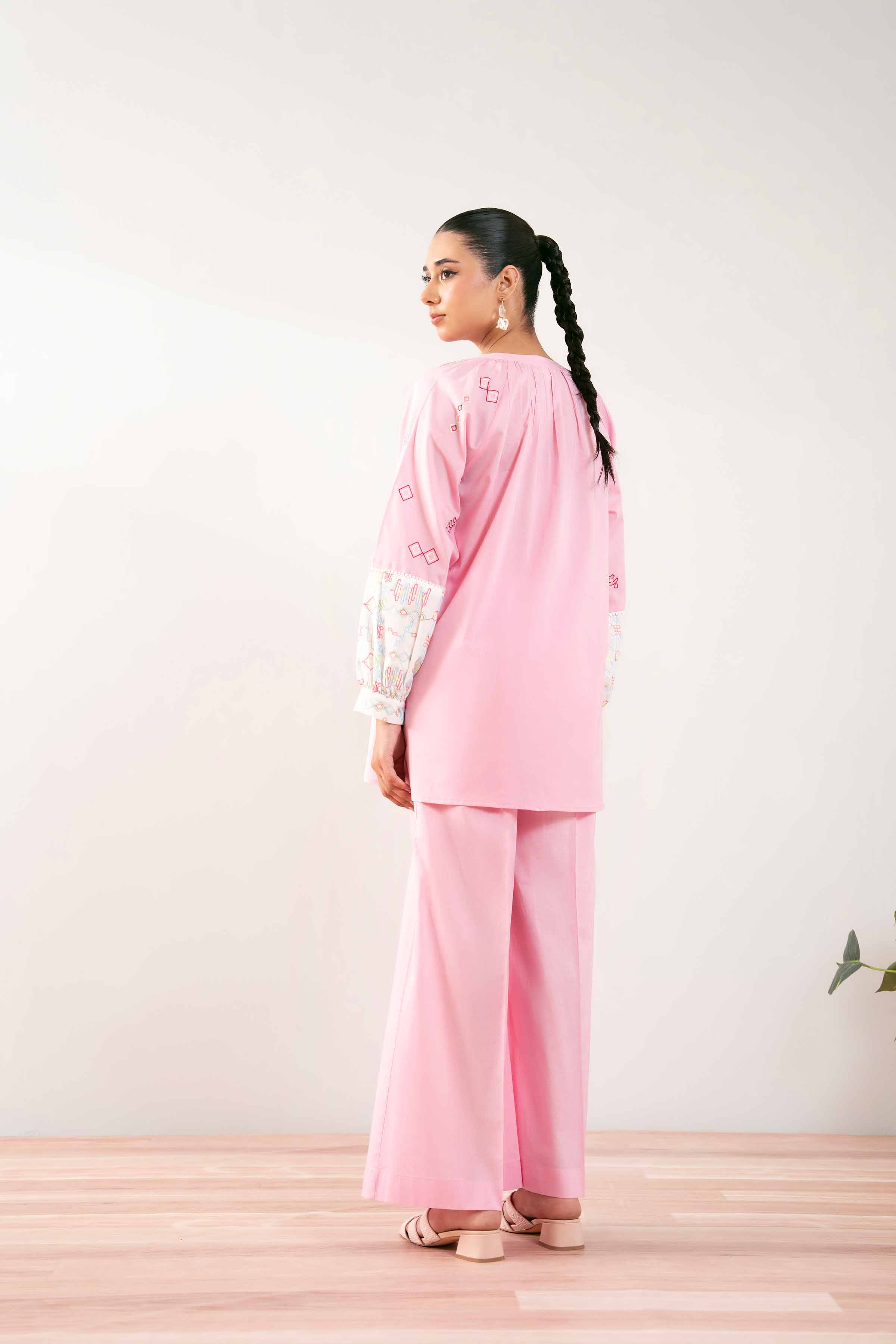 NishatUK - Pink Embroidered Cambric 2-piece ready to wear Dress