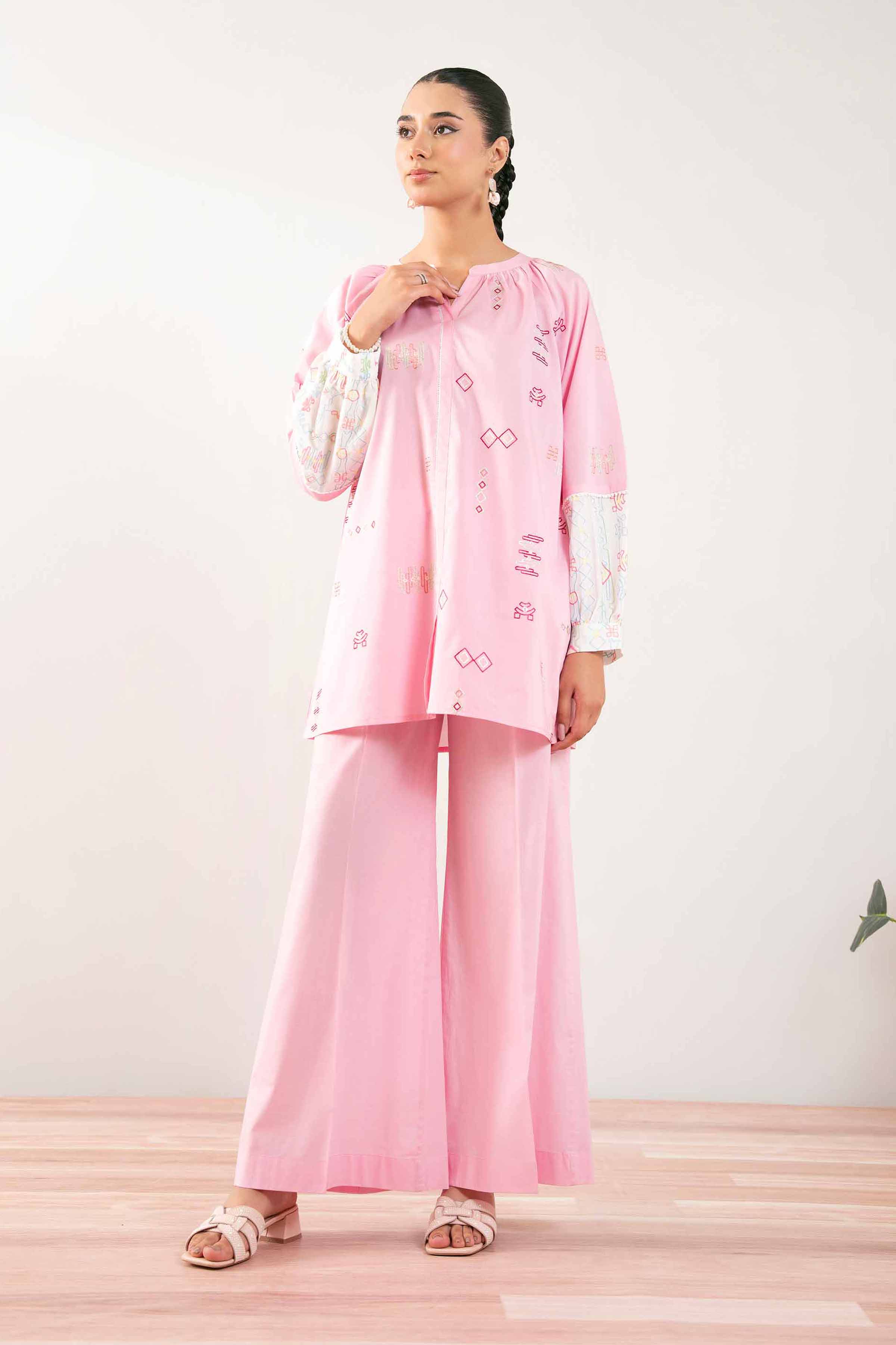 NishatUK - Pink Embroidered Cambric 2-piece ready to wear Dress