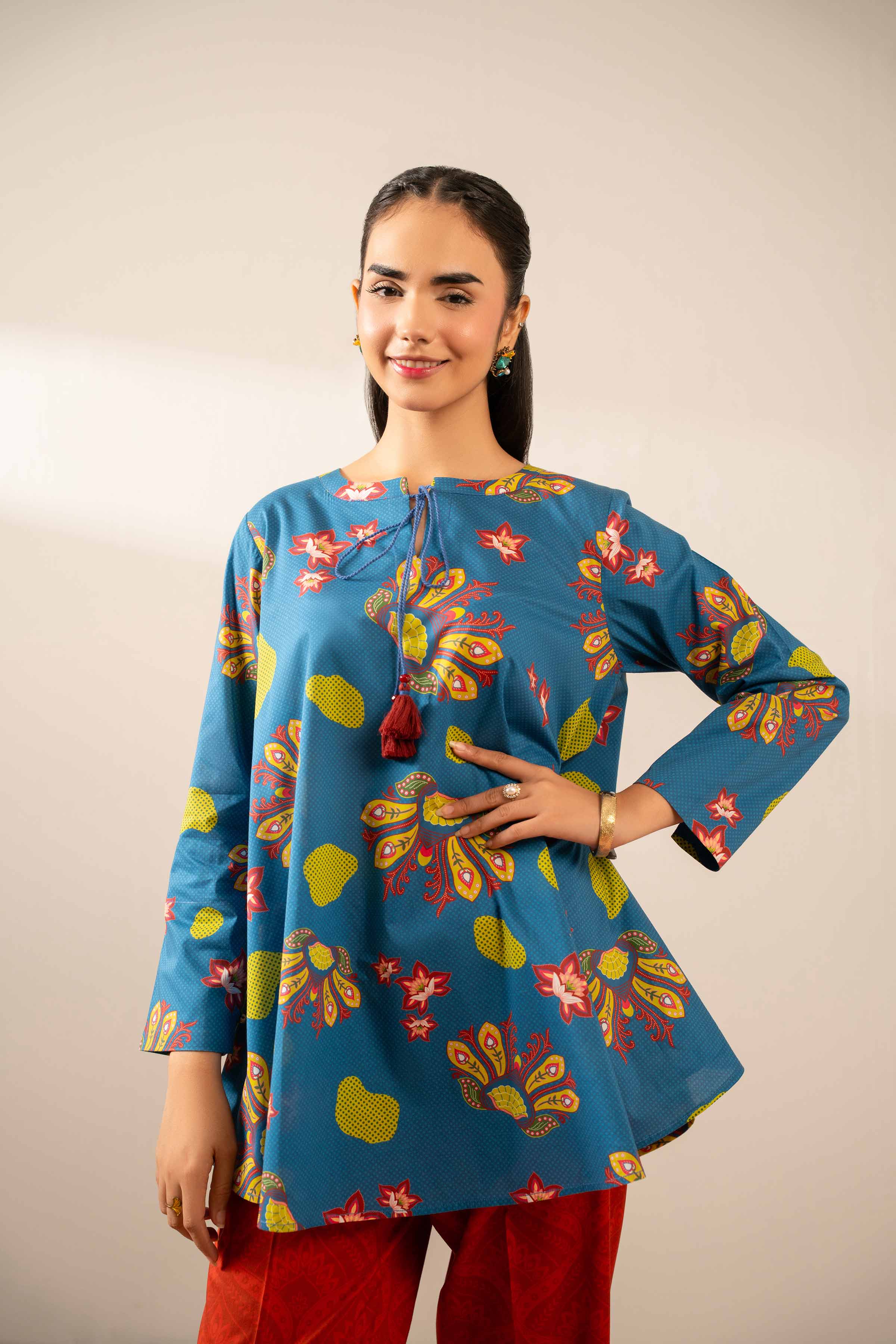 NishatUK - Blue Printed Cambric 2-piece ready to wear Dress