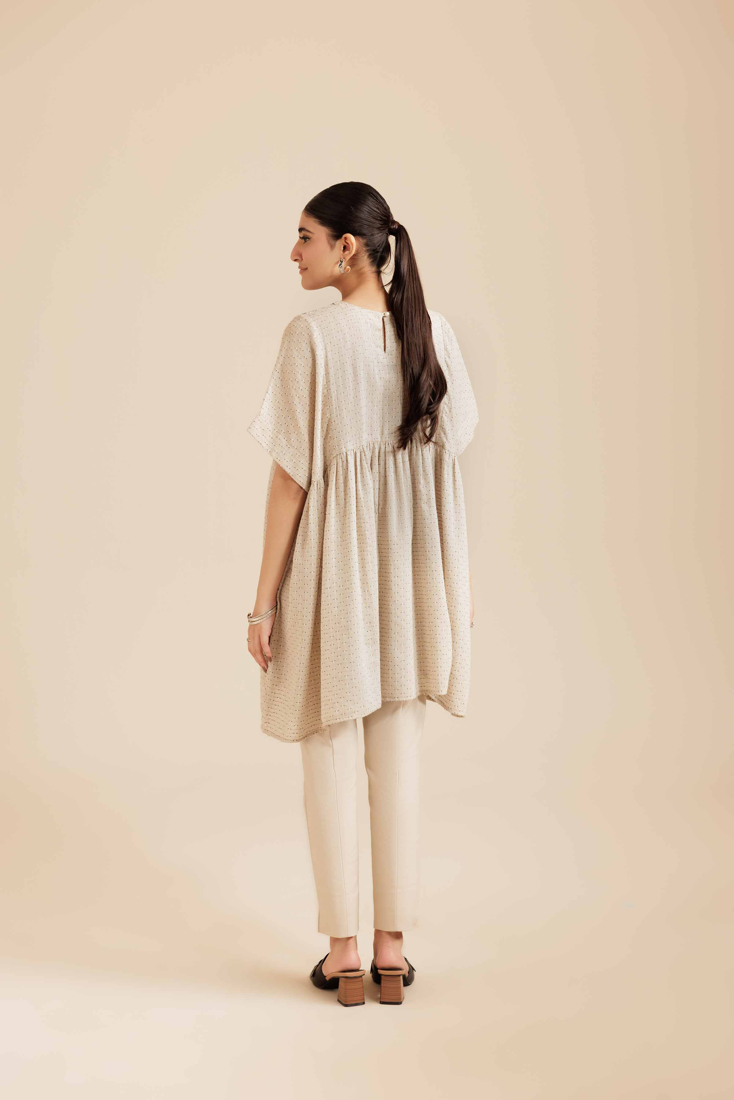 NishatUK - Skin Cotton Jacquard 1-piece ready to wear Tunic