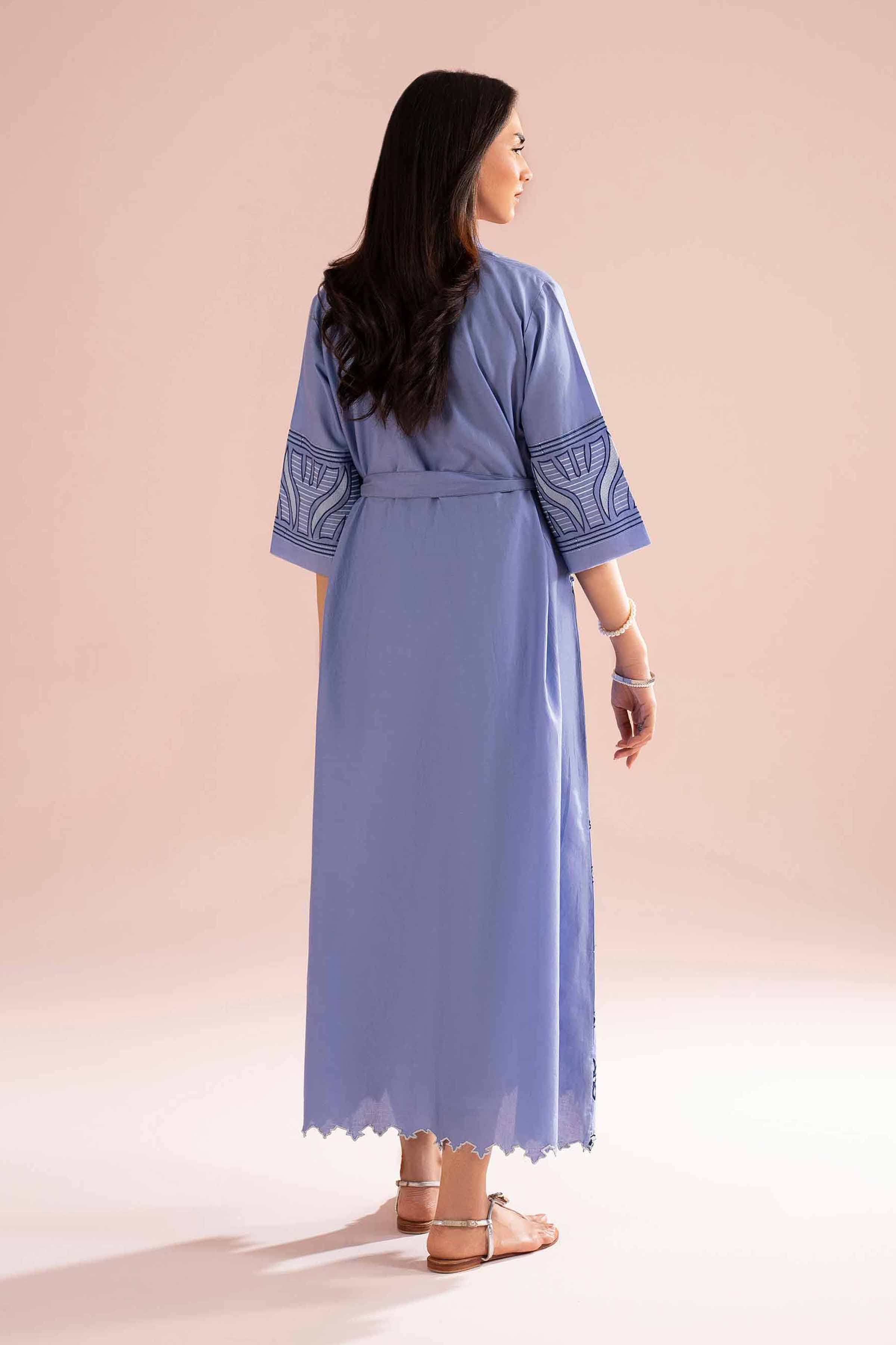 NishatUK - purple Embroidered Cambric 1-piece ready to wear dress