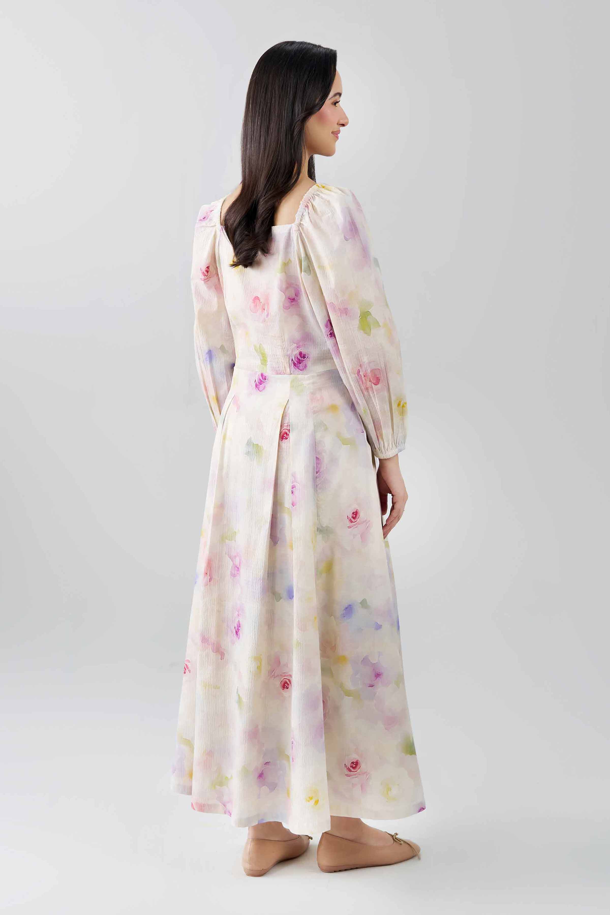 Nishat UK - Multi Printed Seer Sucker 1-piece ready to wear dress