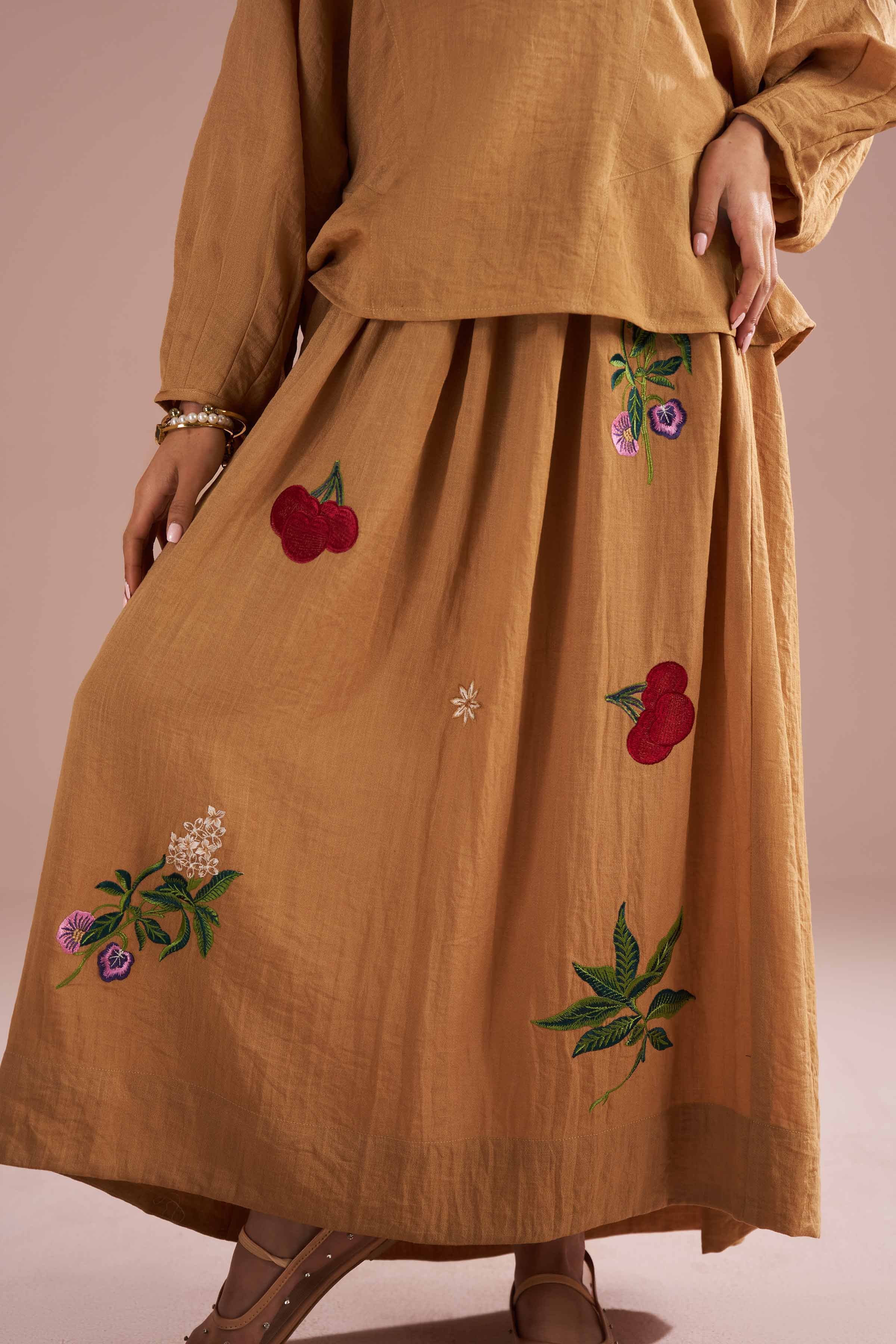 Nishat UK - Beige Embroidered Cotton 2-piece ready to wear Dress