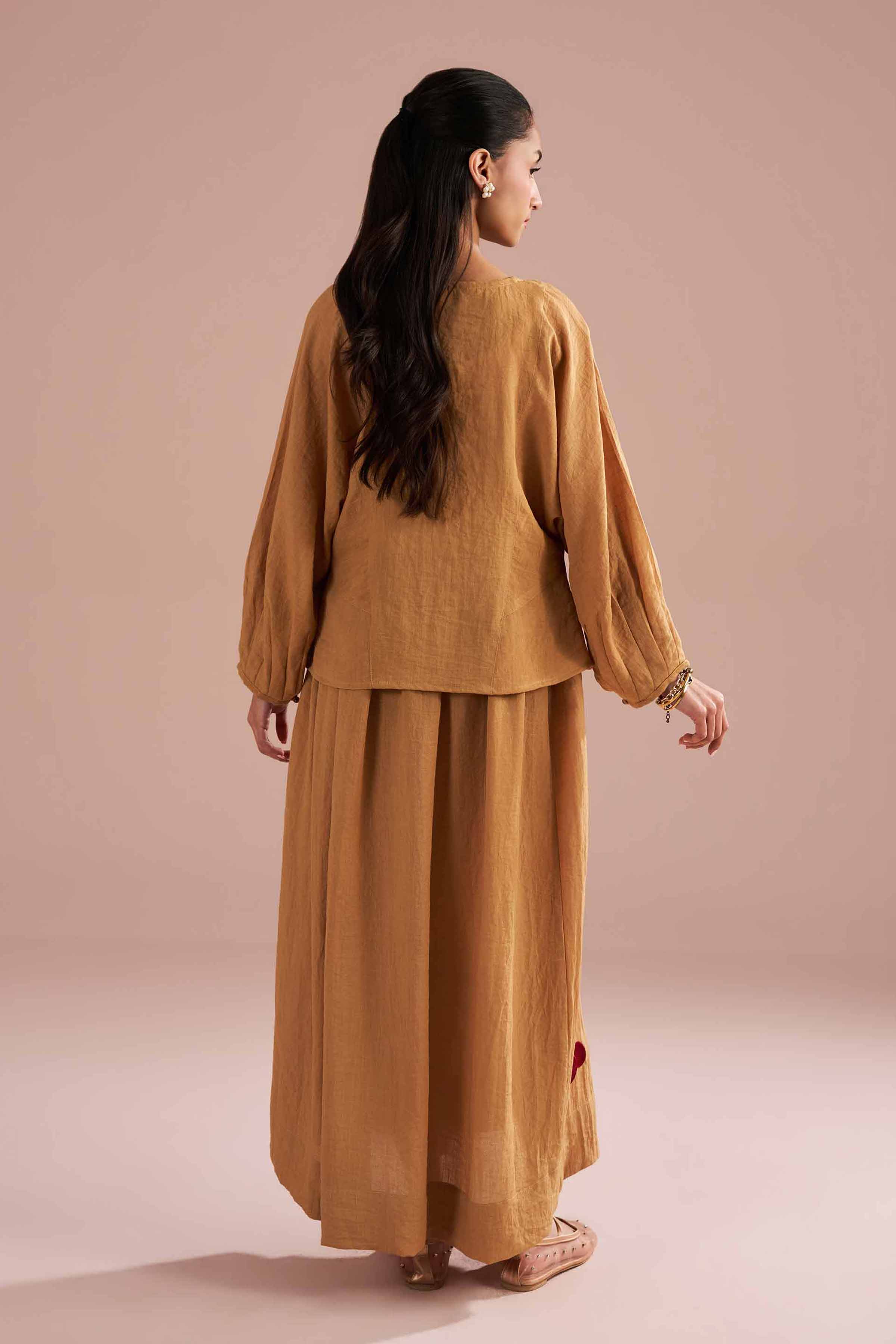 Nishat UK - Beige Embroidered Cotton 2-piece ready to wear Dress