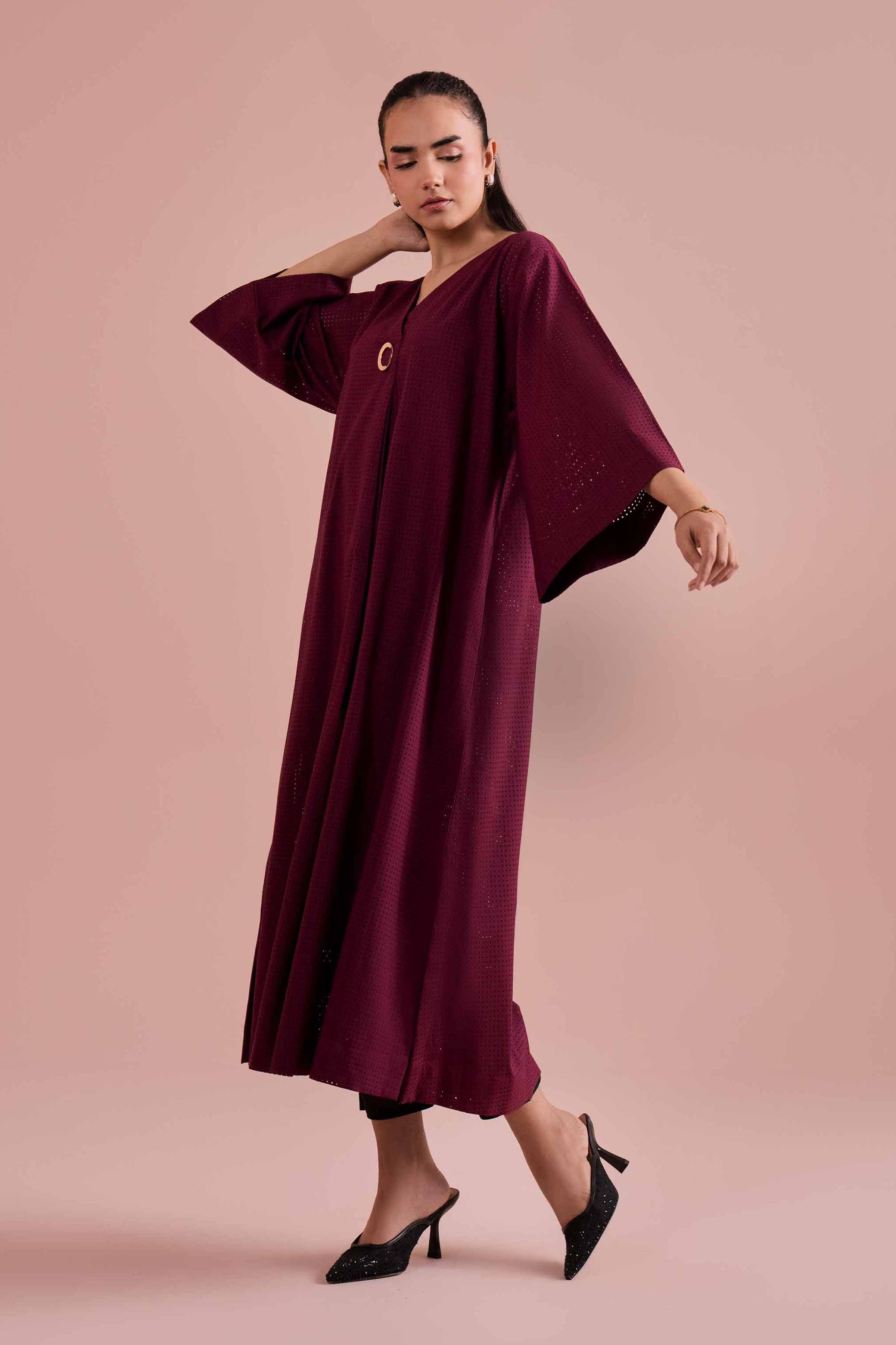 NishatUK - Purple Solids Net 1-piece ready to wear dress