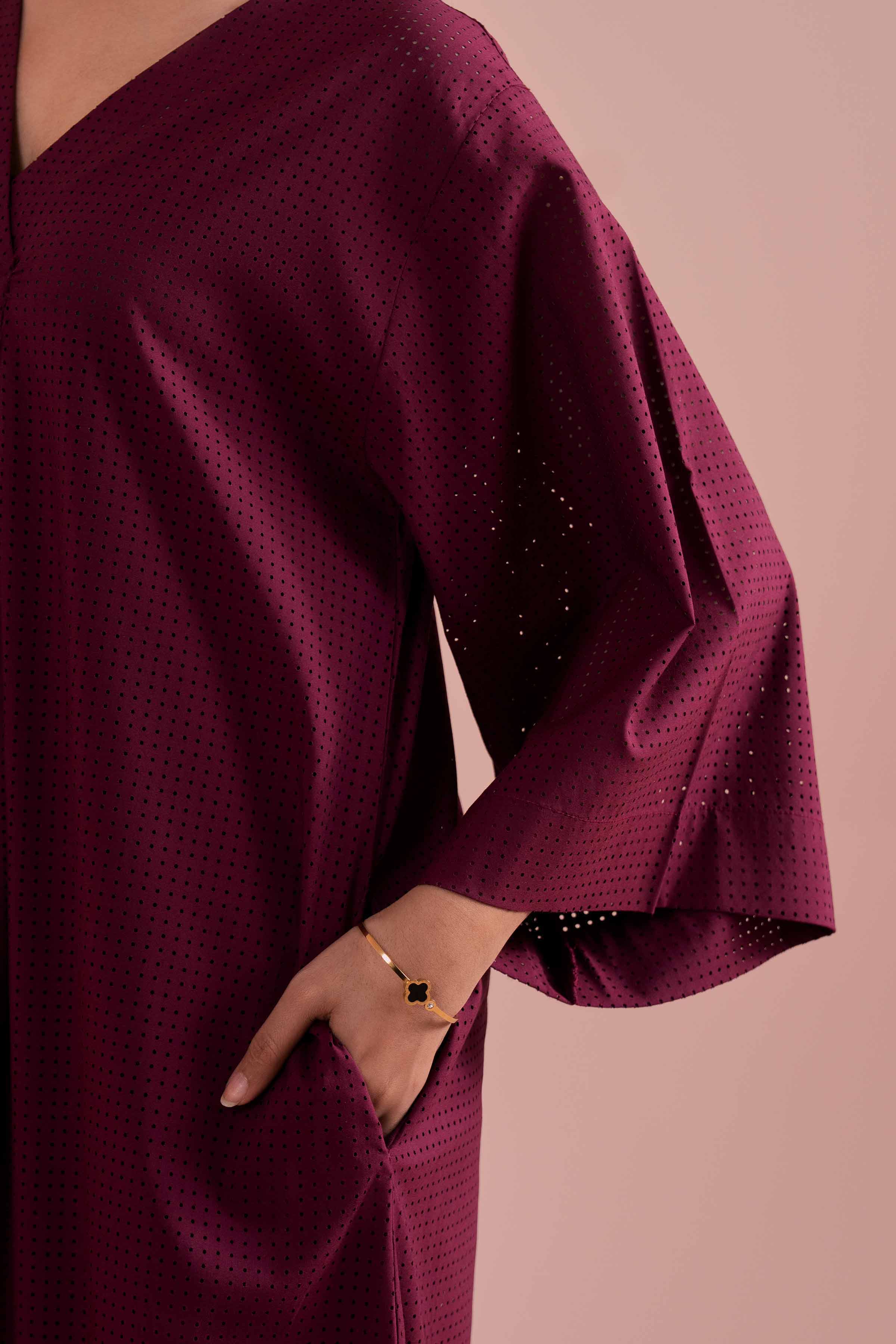 NishatUK - Purple Solids Net 1-piece ready to wear dress