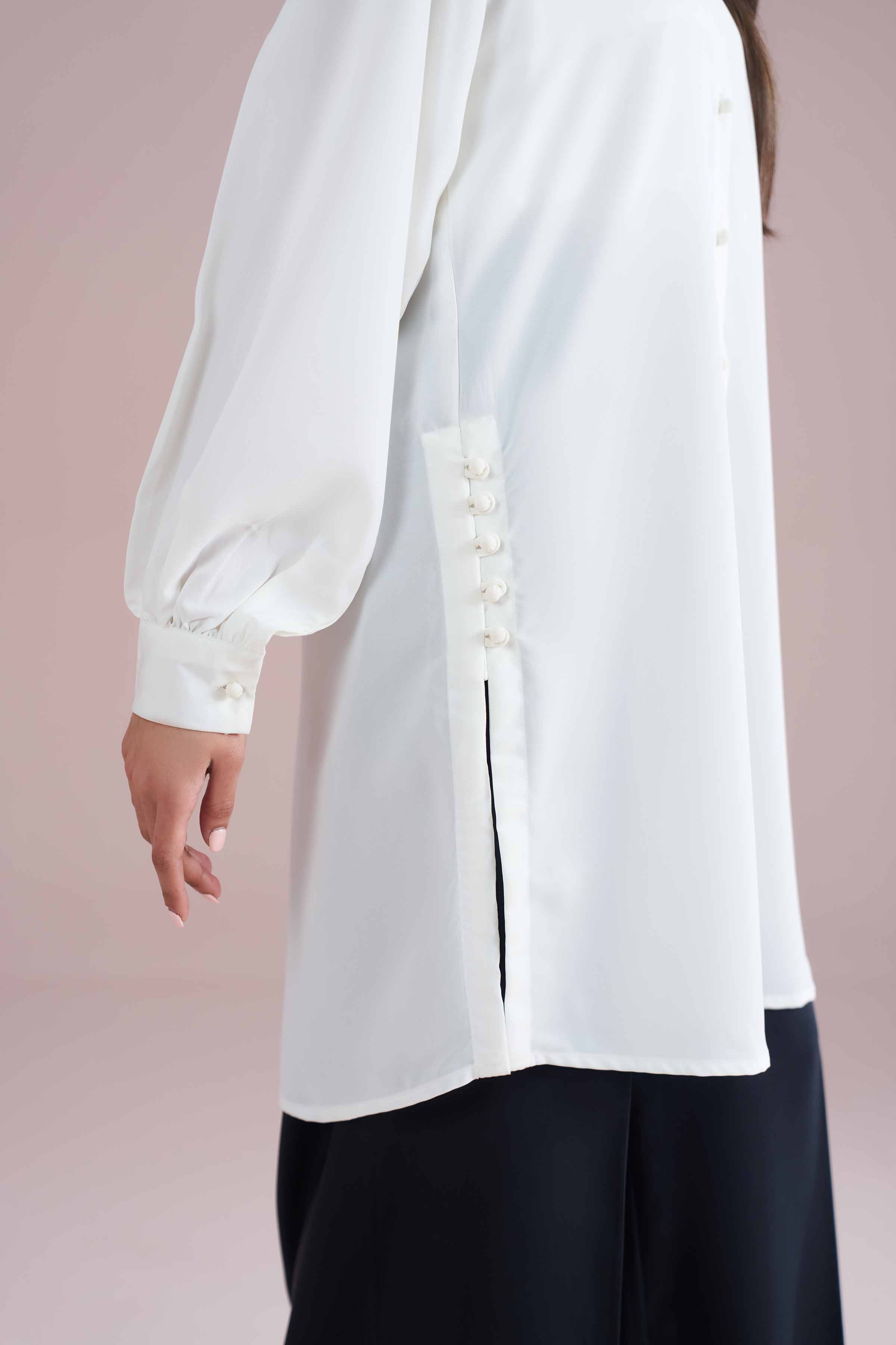 NishatUK - White Solids Draw Textured Yarn 1-piece ready to wear Shirt