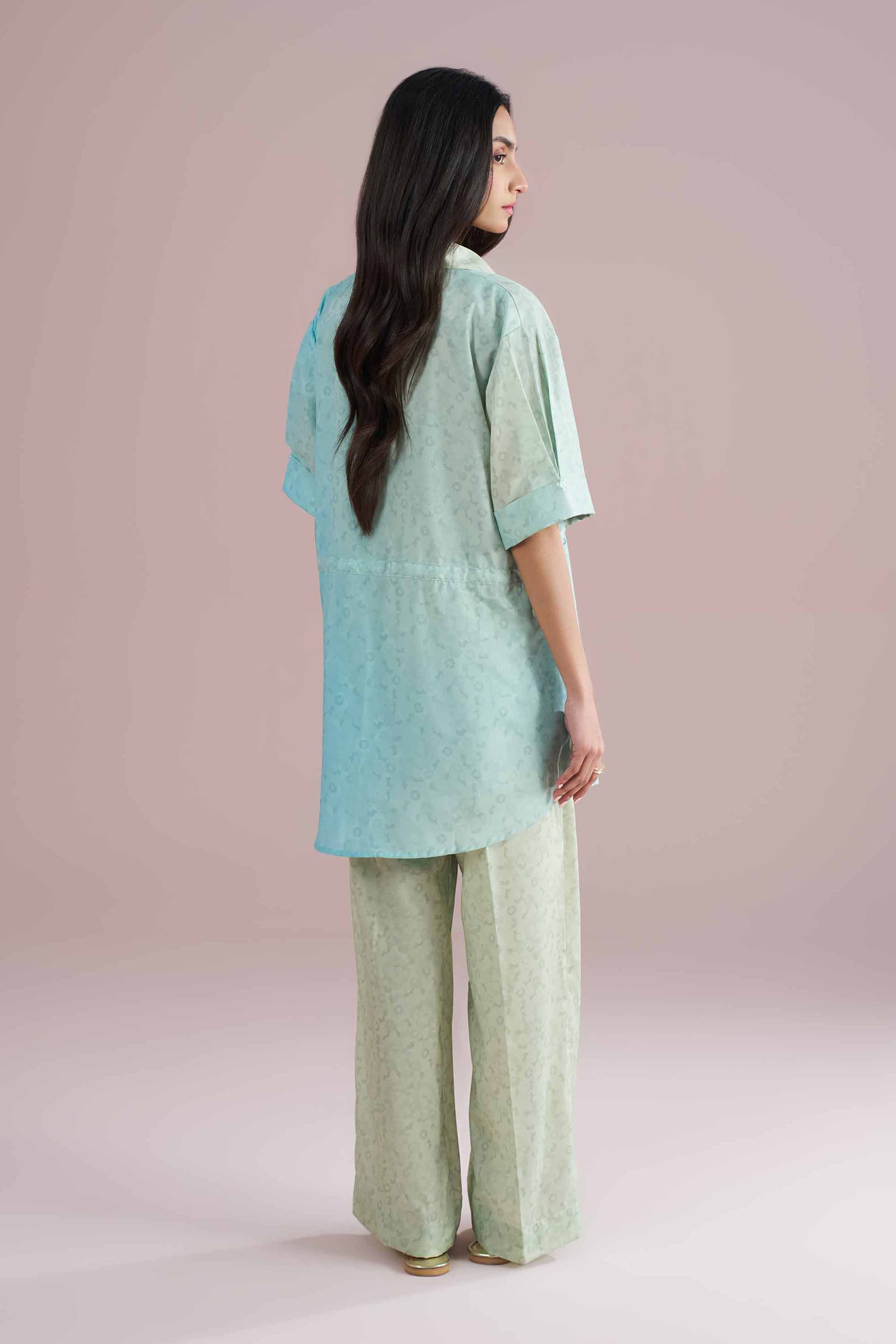 NishatUK - Green Printed Silk 2-piece ready to wear Dress