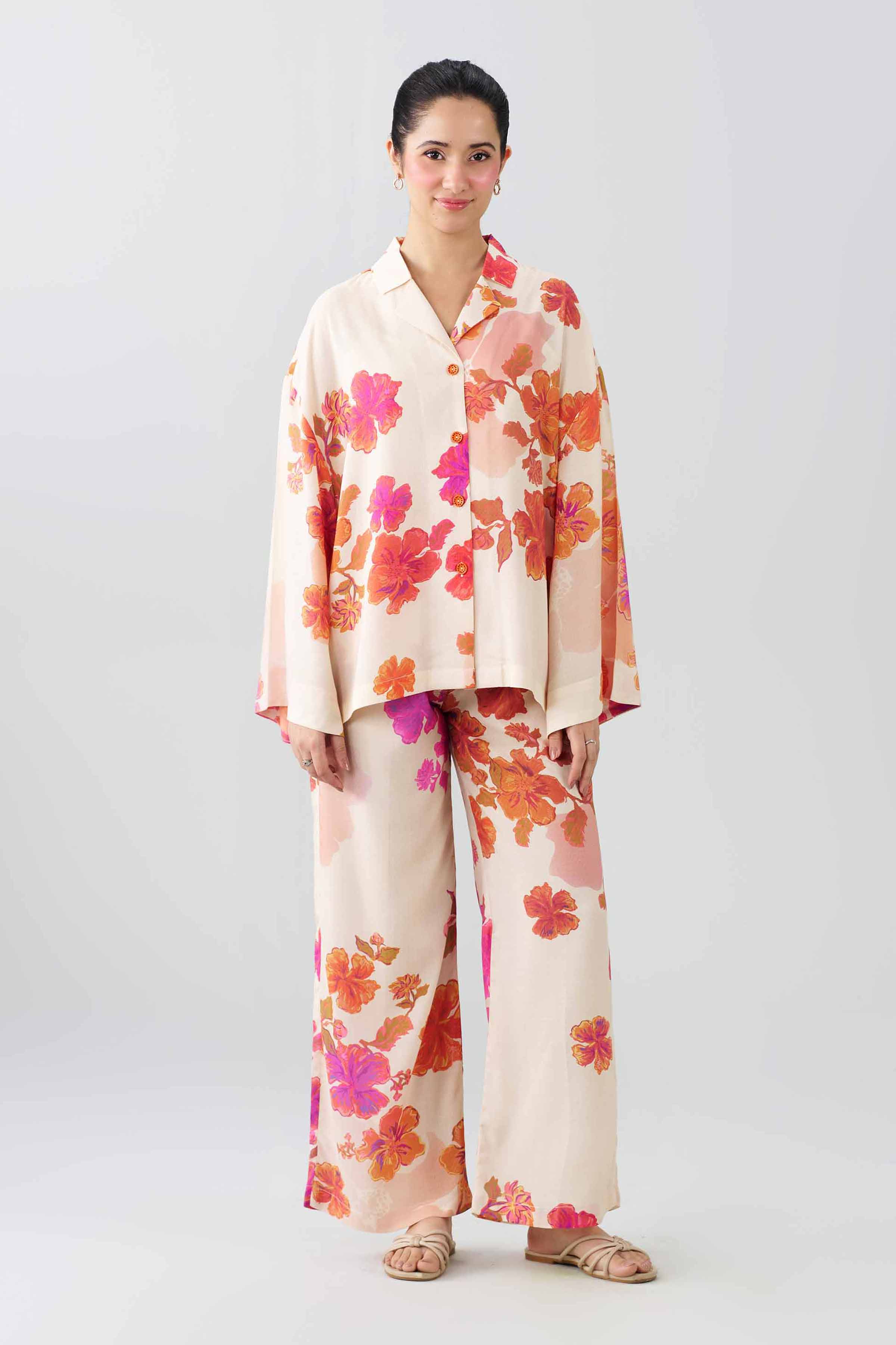 Nishat UK - Beige Printed Dobby 2-piece ready to wear Dress