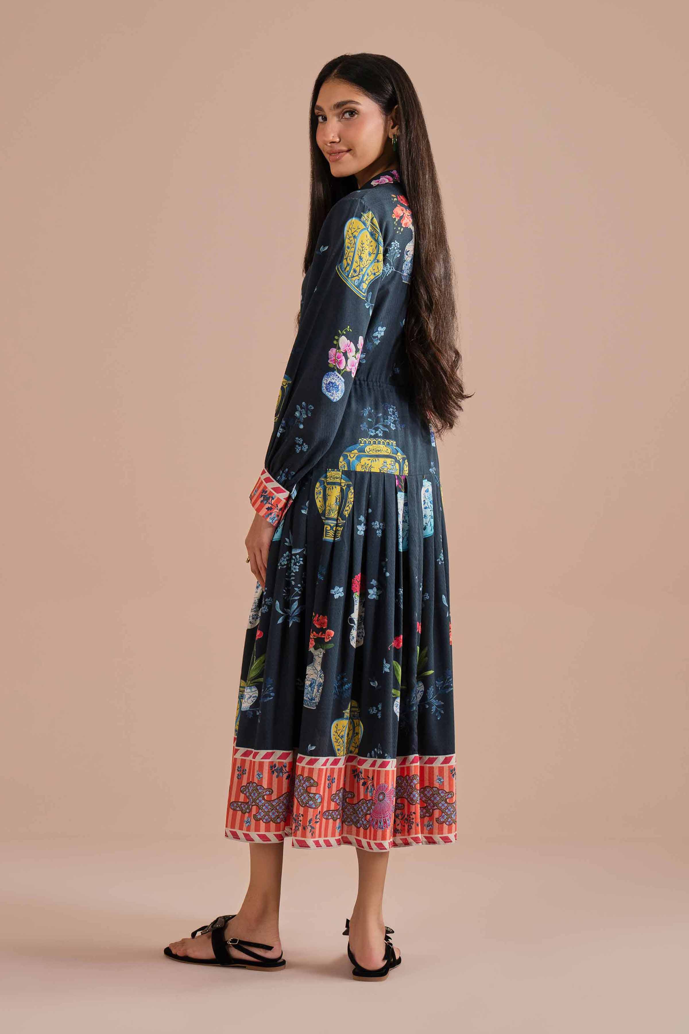 Nishat UK - Multi Printed Dobby 1-piece ready to wear dress