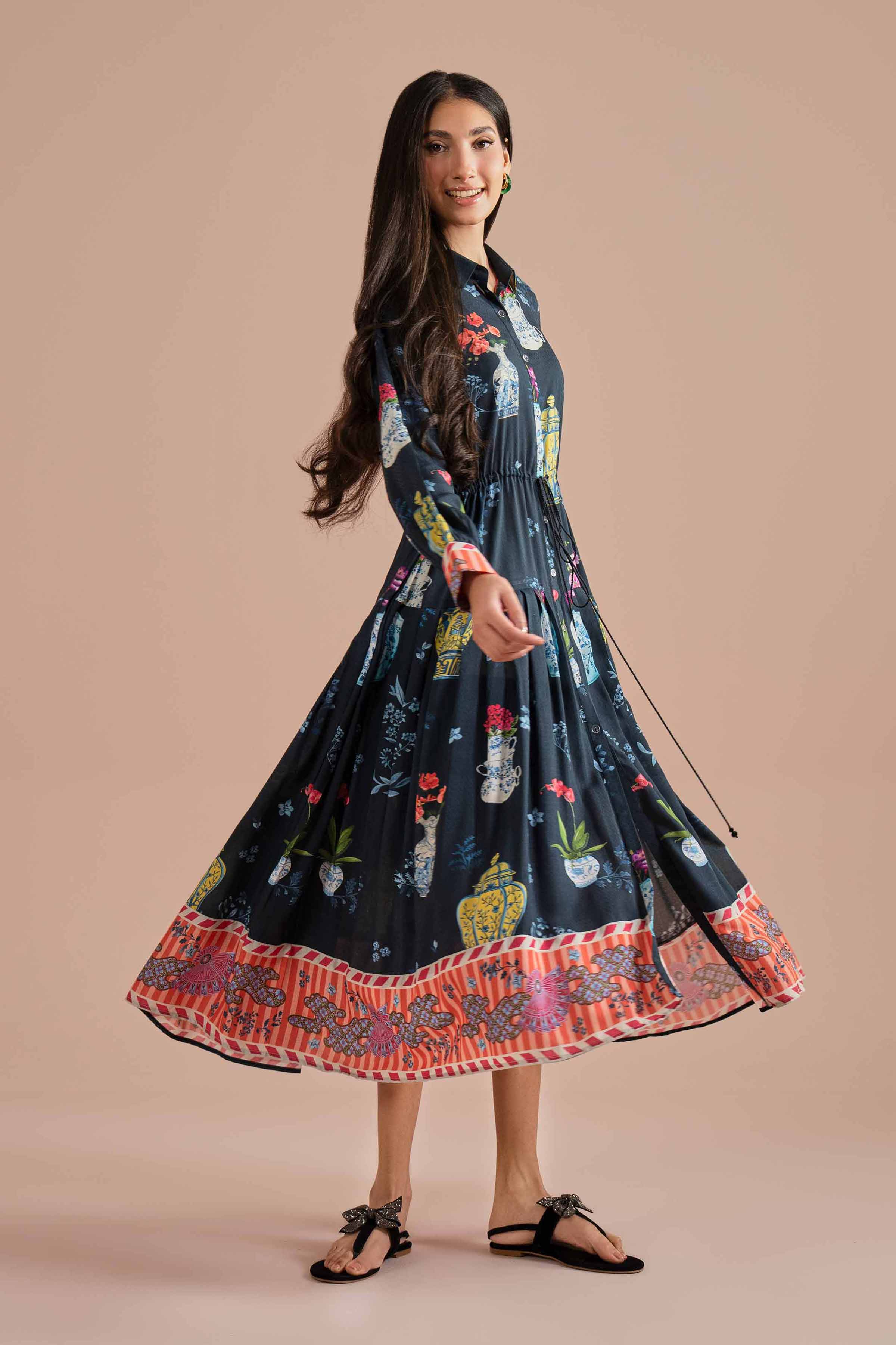 Nishat UK - Multi Printed Dobby 1-piece ready to wear dress