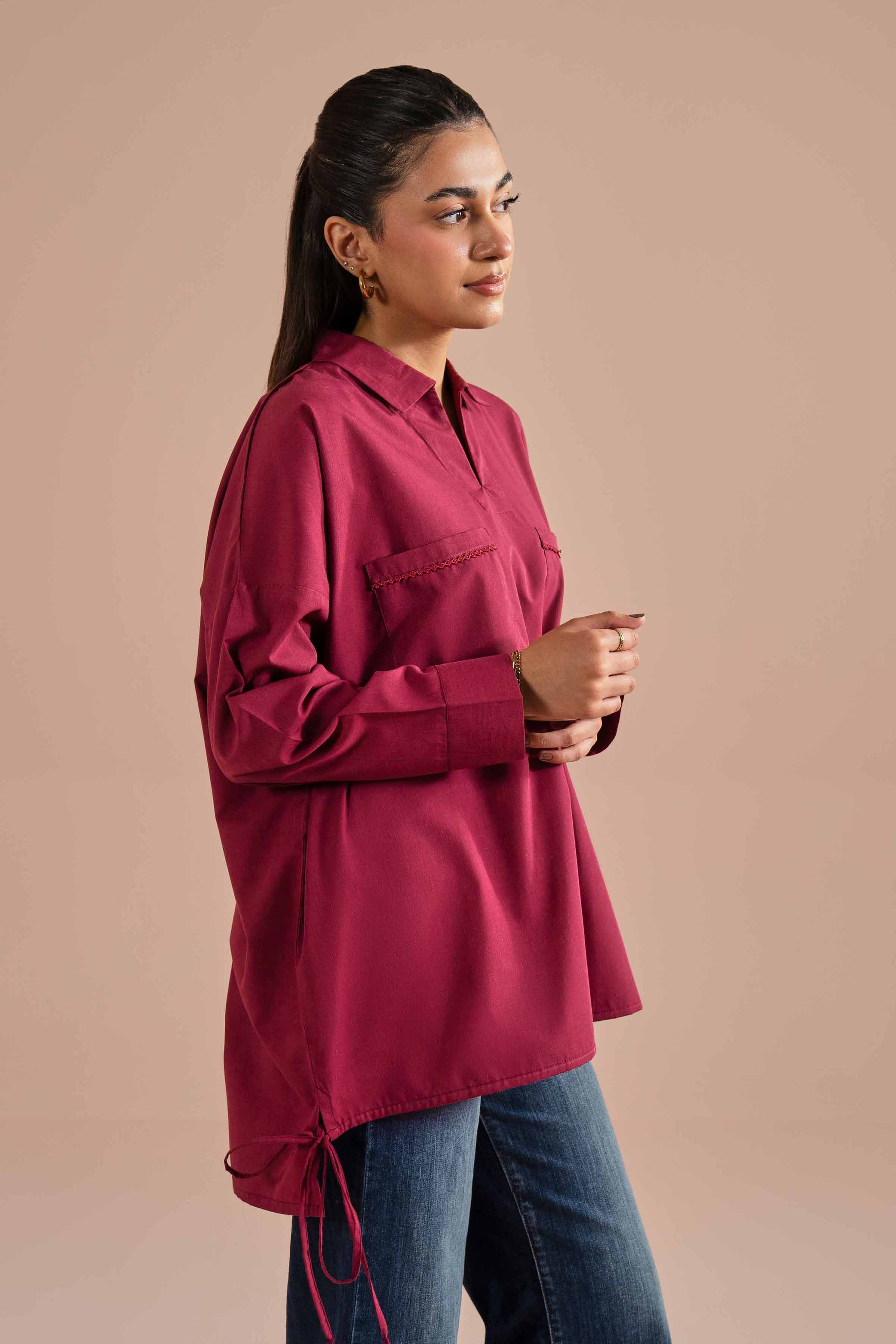 Nishat UK - Purple Solids Cotton 1-piece ready to wear tunic