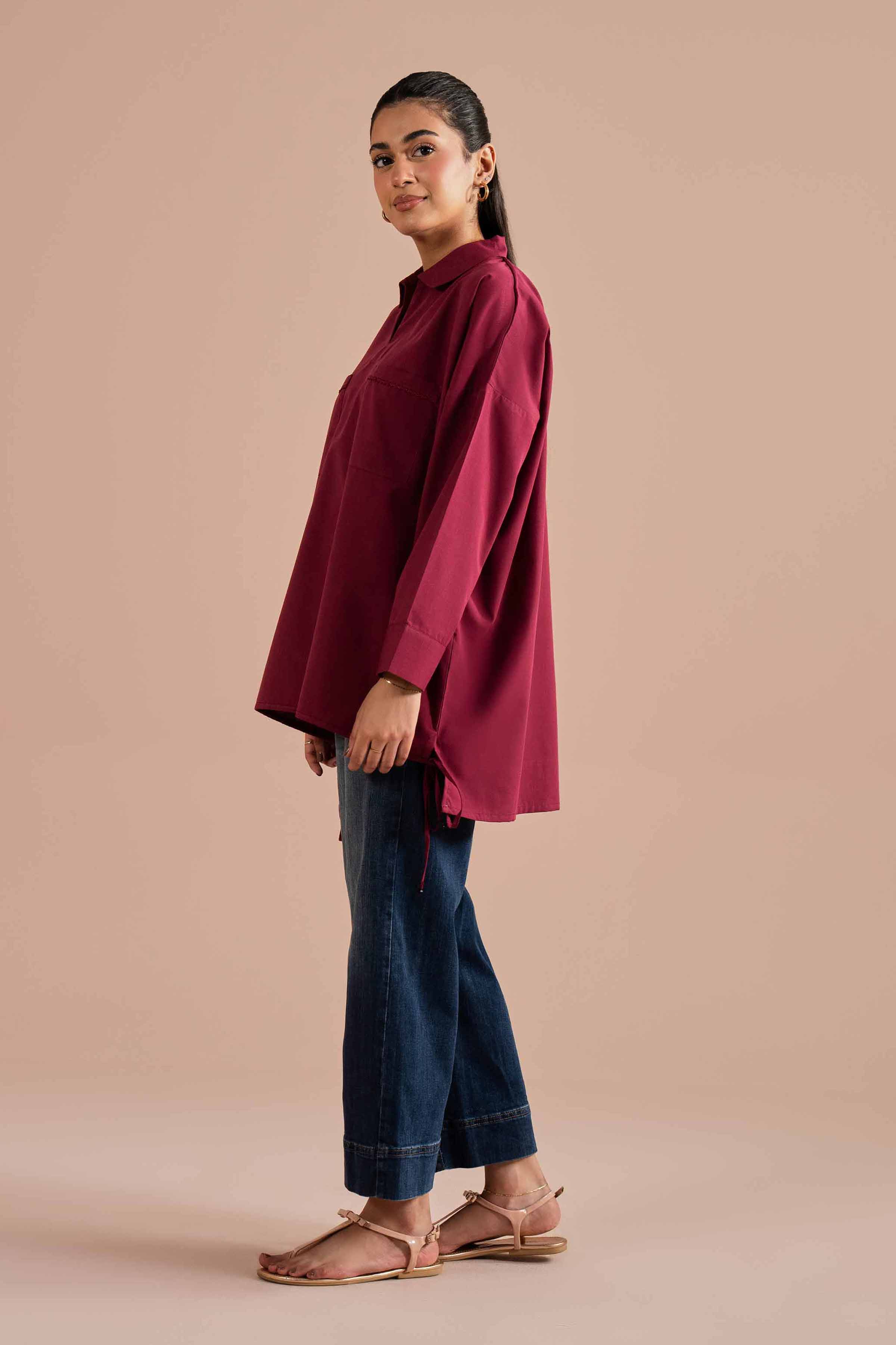 Nishat UK - Purple Solids Cotton 1-piece ready to wear tunic